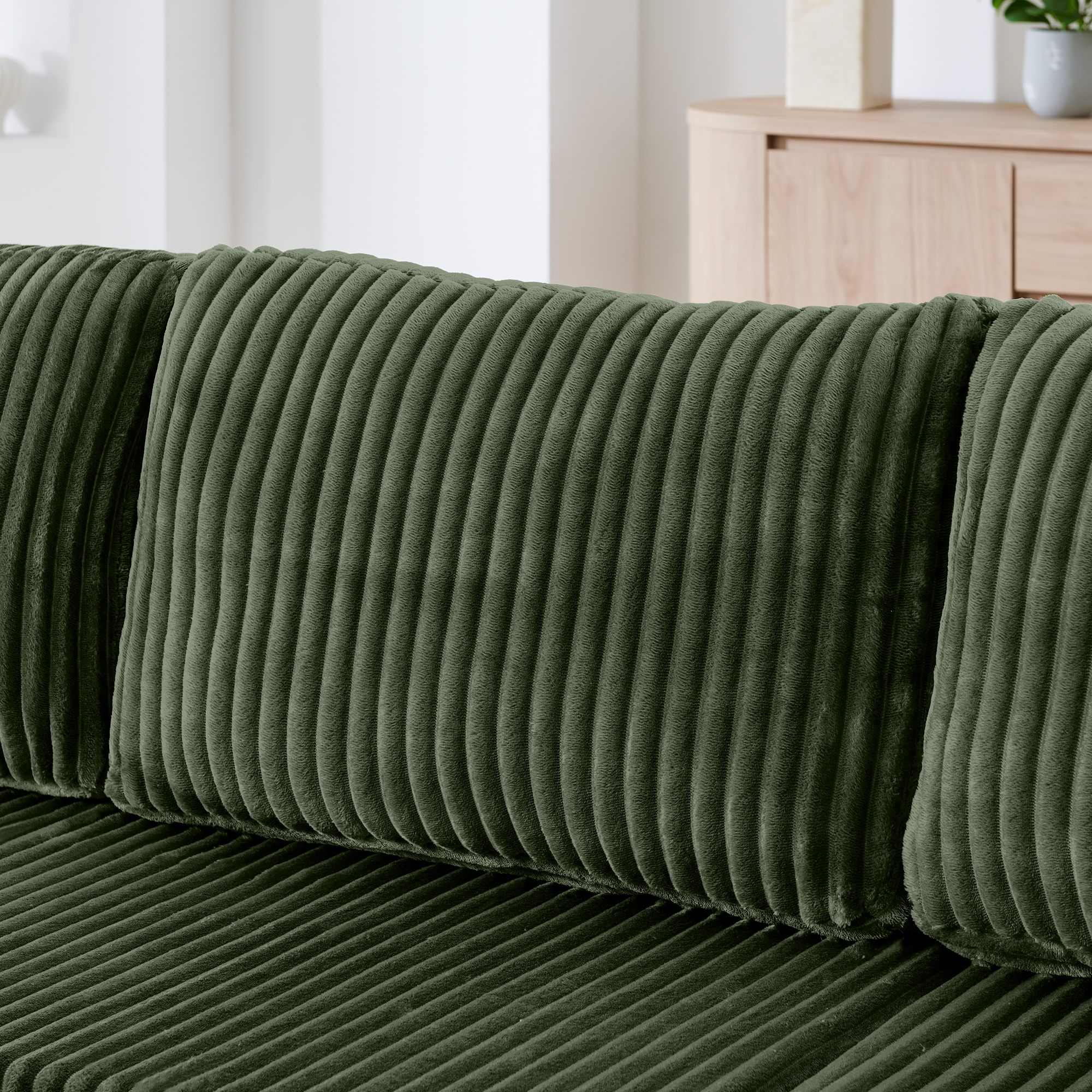 U shape Modular Sectional Sofa, Compressed Sectional Sofa Modern Minimalist Style Corduroy Couch, Sleeper Sofa for Living Room, Bedroom, Comfy Compressed Sofa Couch Space-Efficient Design-green - Image 4