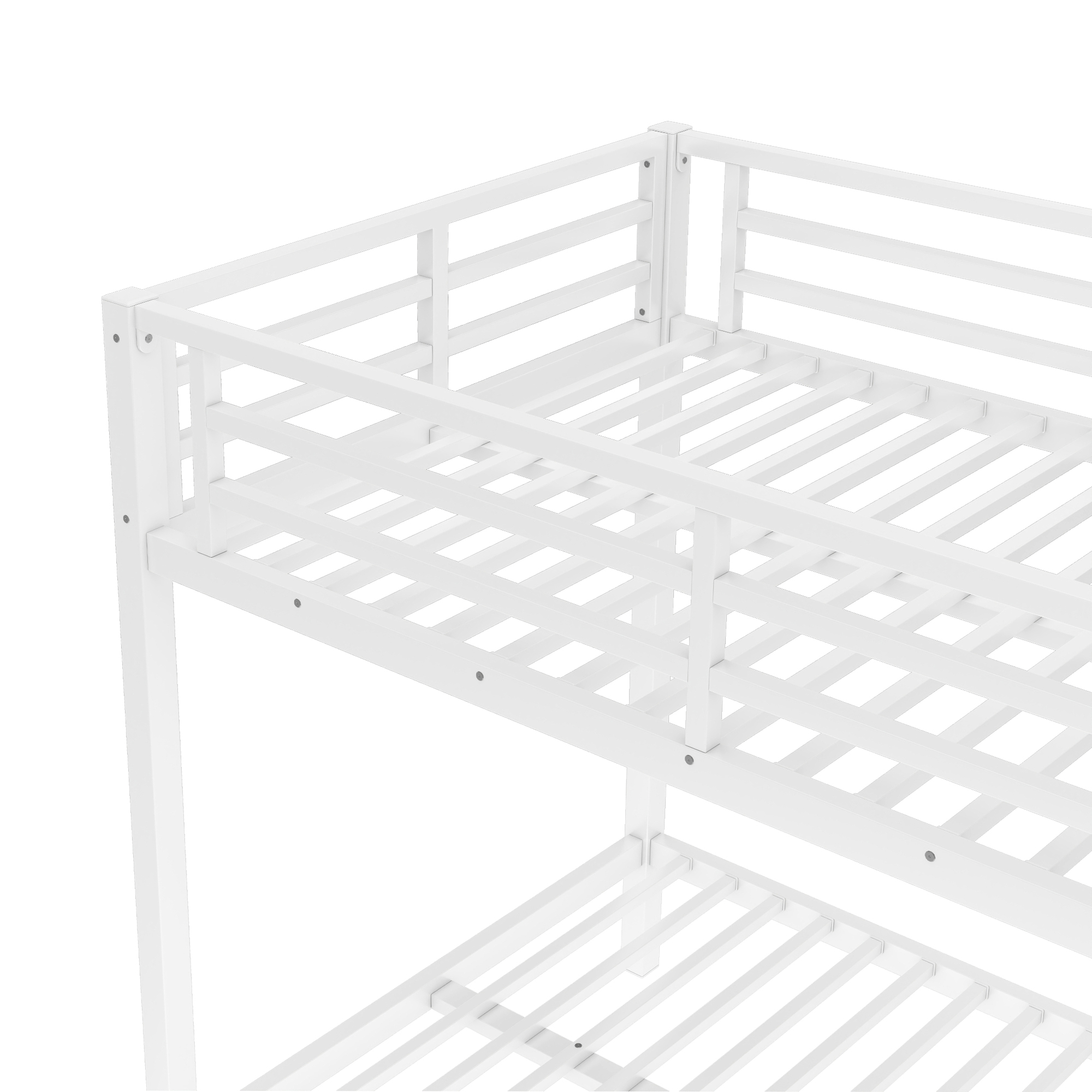 Metal Twin XL over Twin XL Bunk Bed for Teens and Adults,Space-Saving/Noise Reduced/No Box Spring Needed,White - Image 5
