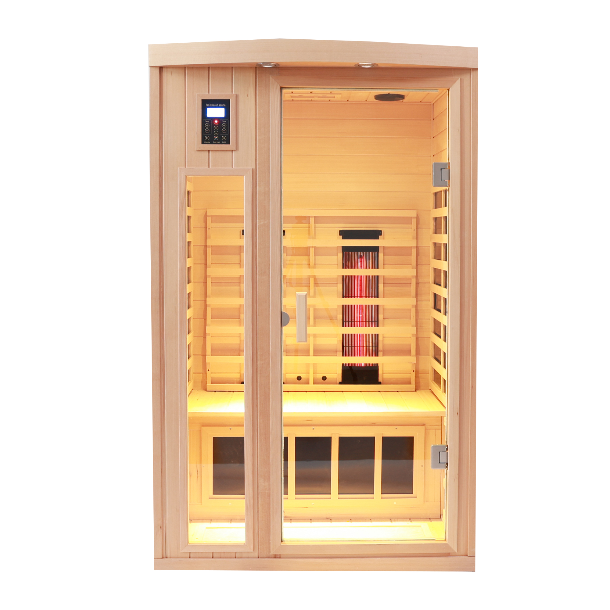 Two-person hemlock far-infrared heating sauna with reading lights + colored lights + Bluetooth + external lights - Image 5