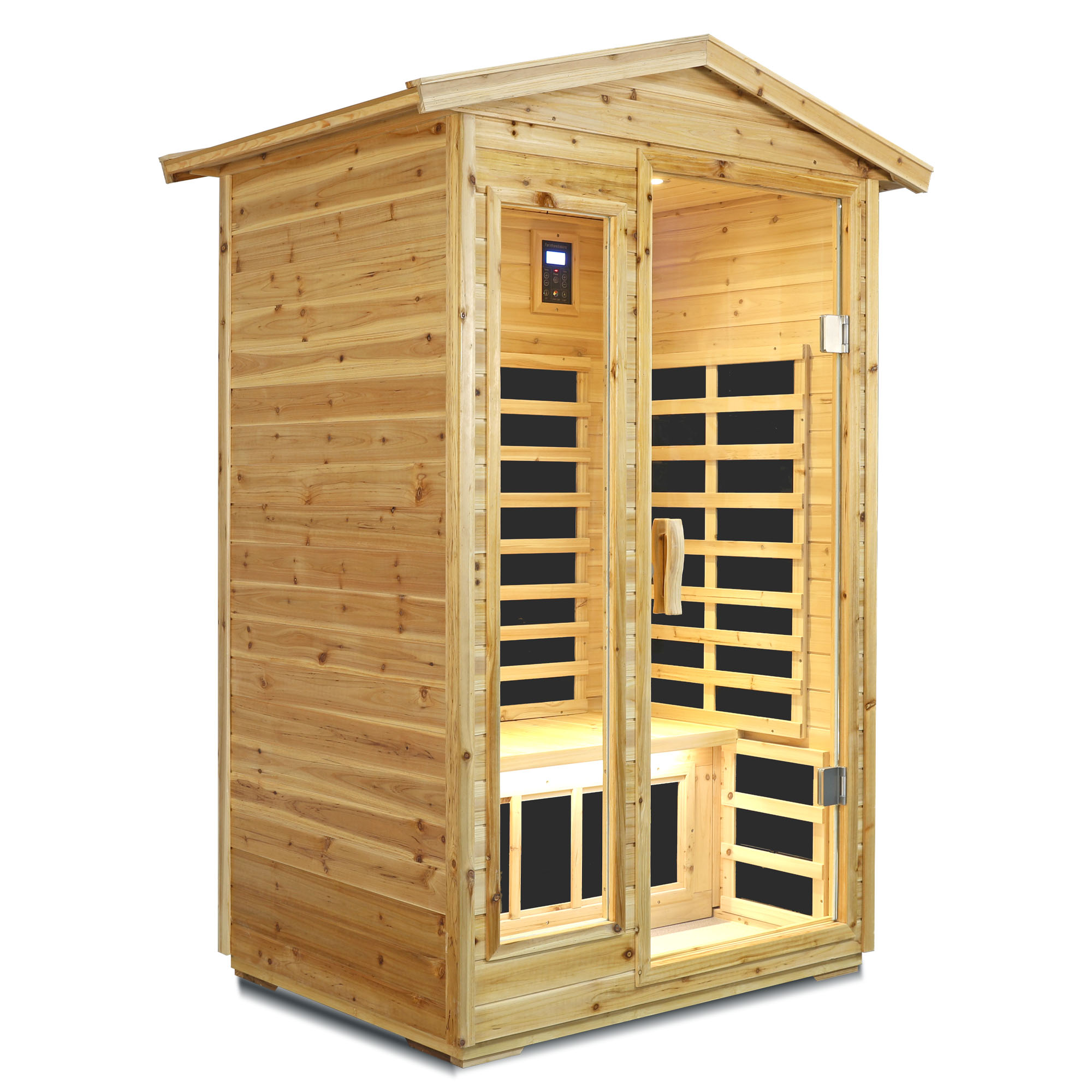 Two person Far infrared old fir outdoor sauna room - Image 2