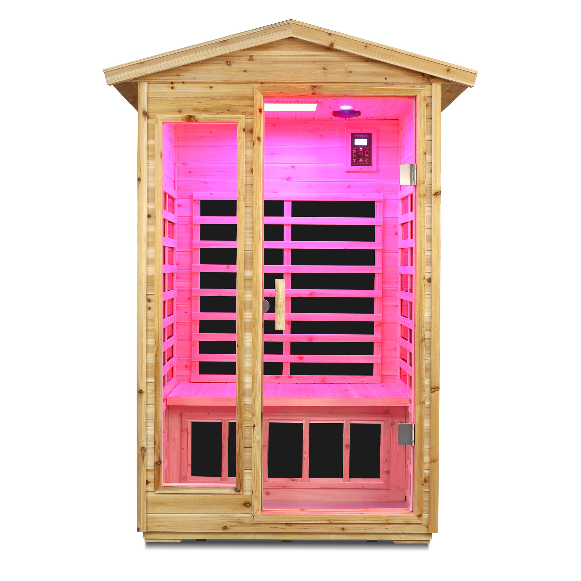 Two person Far infrared old fir outdoor sauna room - Image 4
