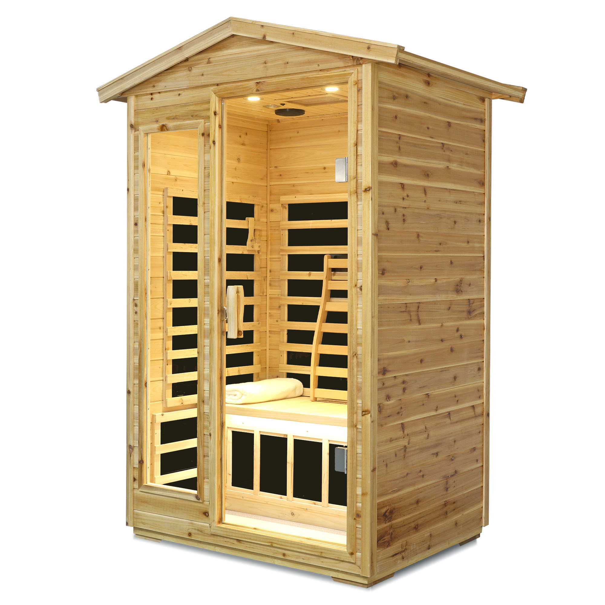 Two person Far infrared old fir outdoor sauna room - Image 6