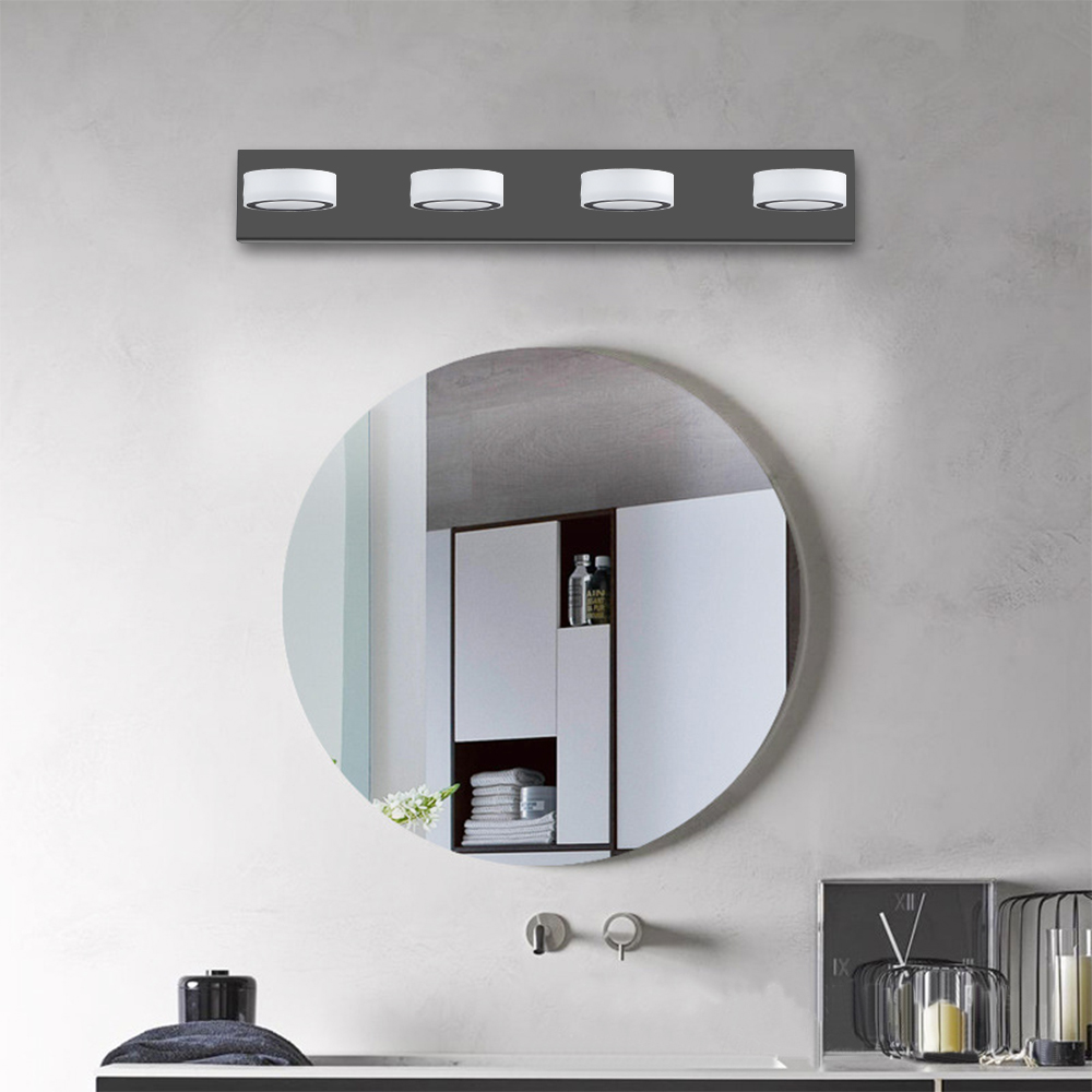 (Same as W1340110592/L2008) 29" Modern 4-Light LED Vanity Light, Sleek Black Bathroom Wall Light Fixture for Mirror, Shower, and Bathroom Decor - Image 2