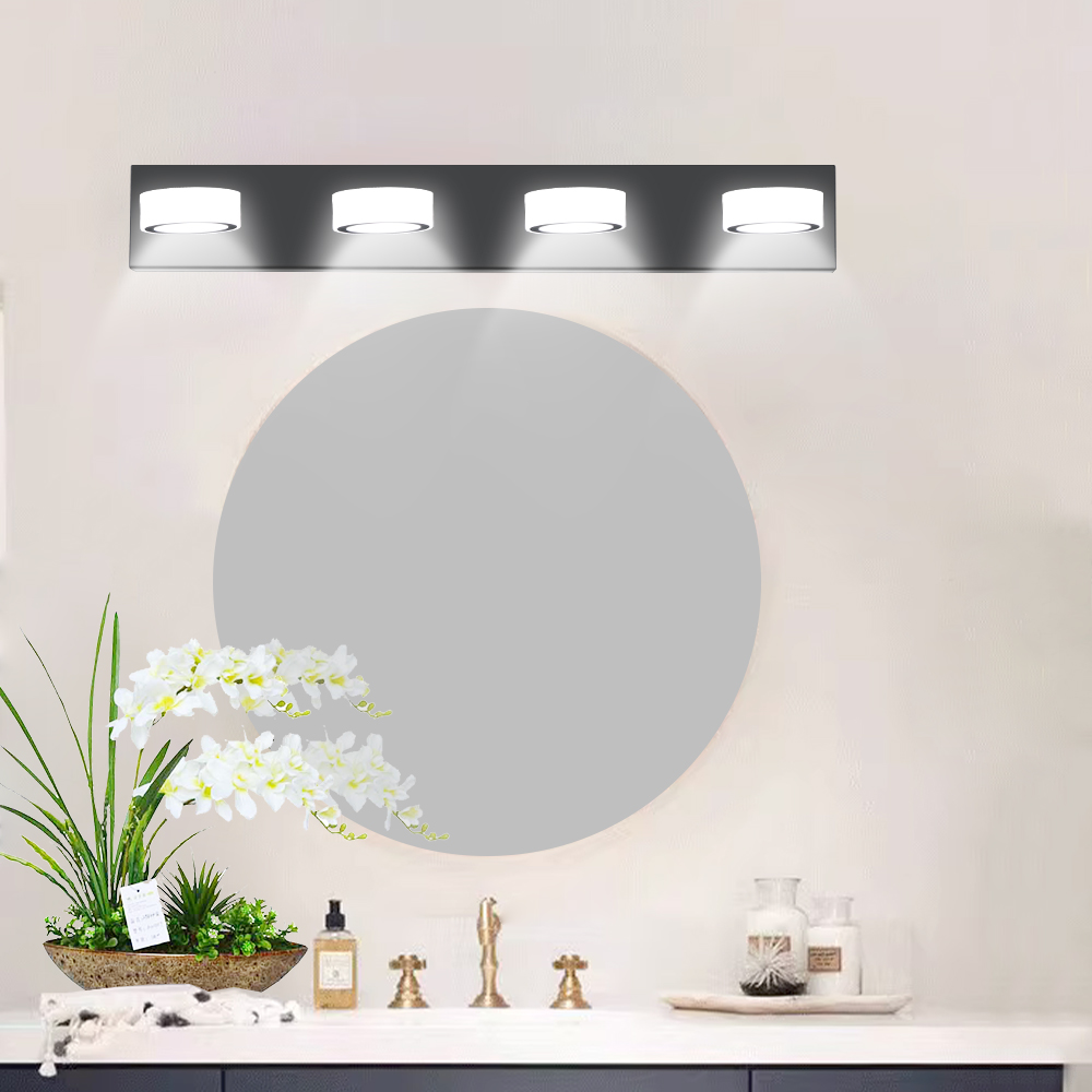 (Same as W1340110592/L2008) 29" Modern 4-Light LED Vanity Light, Sleek Black Bathroom Wall Light Fixture for Mirror, Shower, and Bathroom Decor - Image 3
