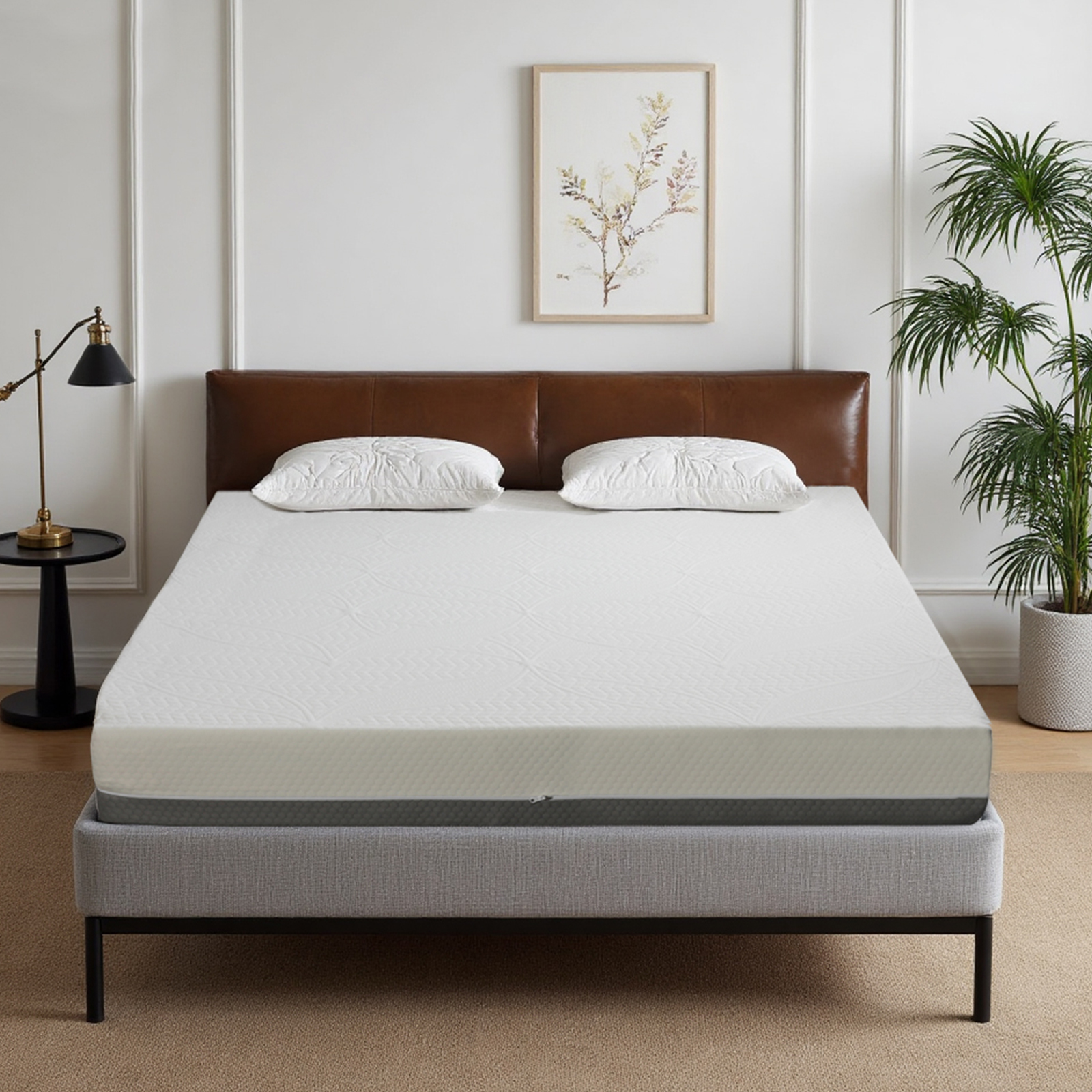 10-Inch Queen Mattress – Made in Japan Comfort Home Mattress: Gel-Perforated, 7-Zone, Adjustable Bed-Friendly, Blue-White Cover