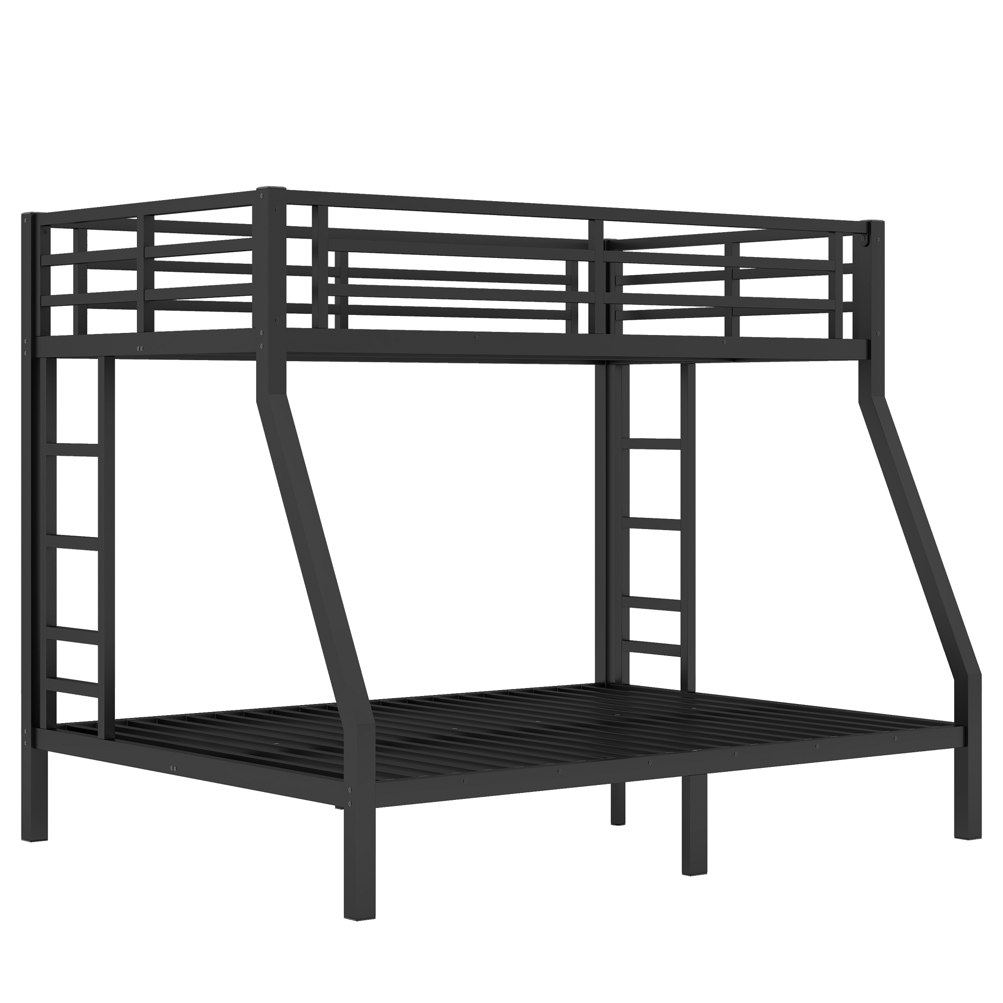 Metal Twin over Full Bunk Bed for Teens and Adults,Space-Saving/Noise Reduced/No Box Spring Needed, Black - Image 4