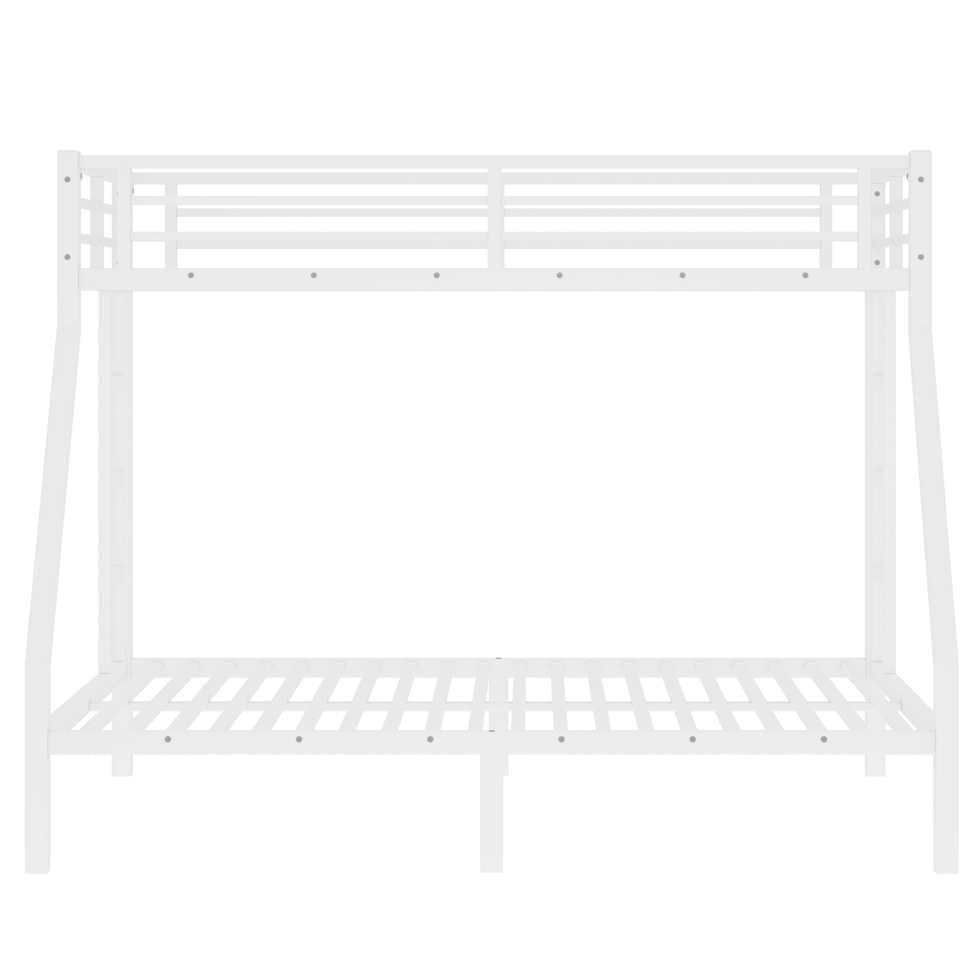 Metal Twin XL over Queen Bunk Bed for Teens and Adults,Space-Saving/Noise Reduced/No Box Spring Needed, White - Image 4