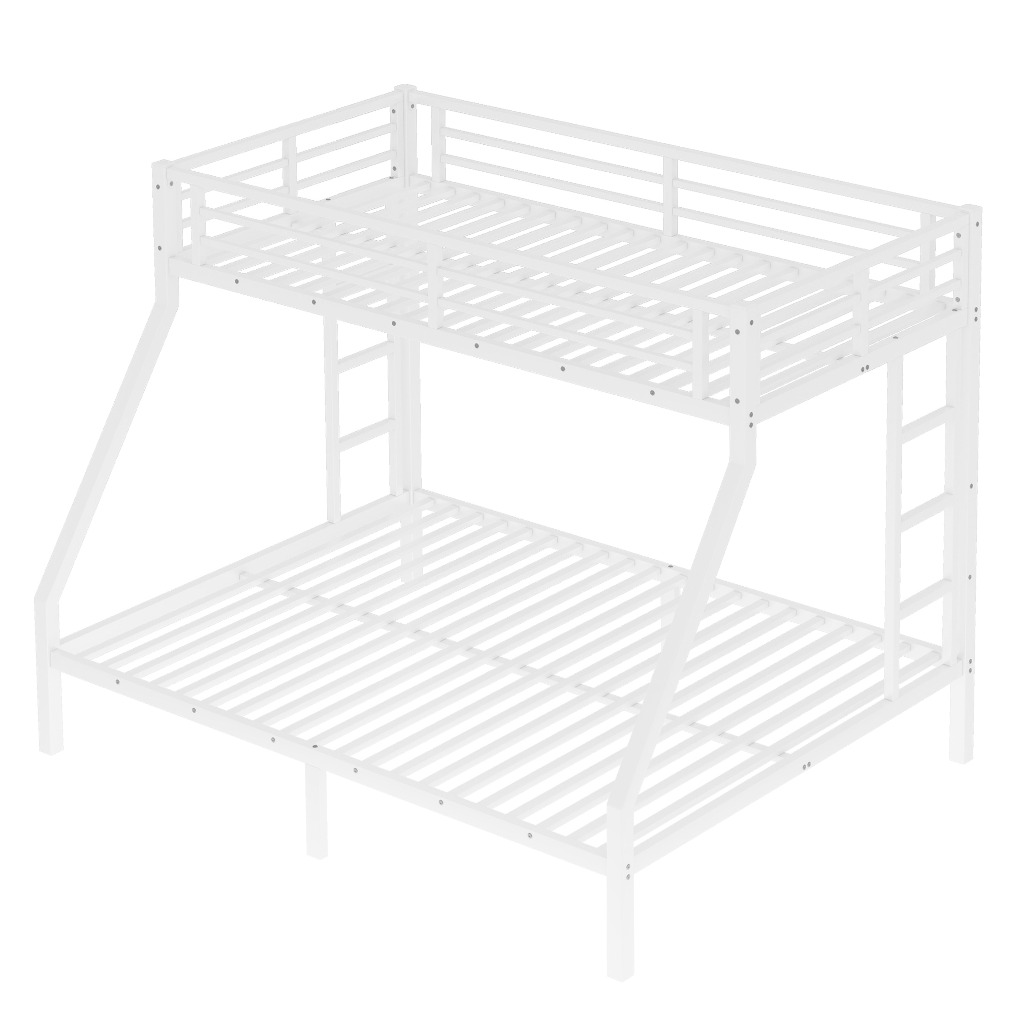 Metal Twin XL over Queen Bunk Bed for Teens and Adults,Space-Saving/Noise Reduced/No Box Spring Needed, White - Image 6