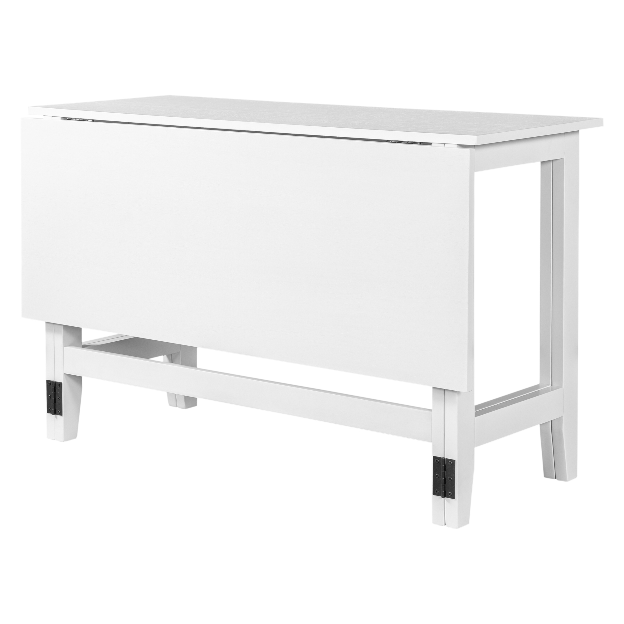 TOPMAX Farmhouse Wood Extendable Dining Table with Drop Leaf for Small Places, White(OLD SKU:N717P195019) - Image 6