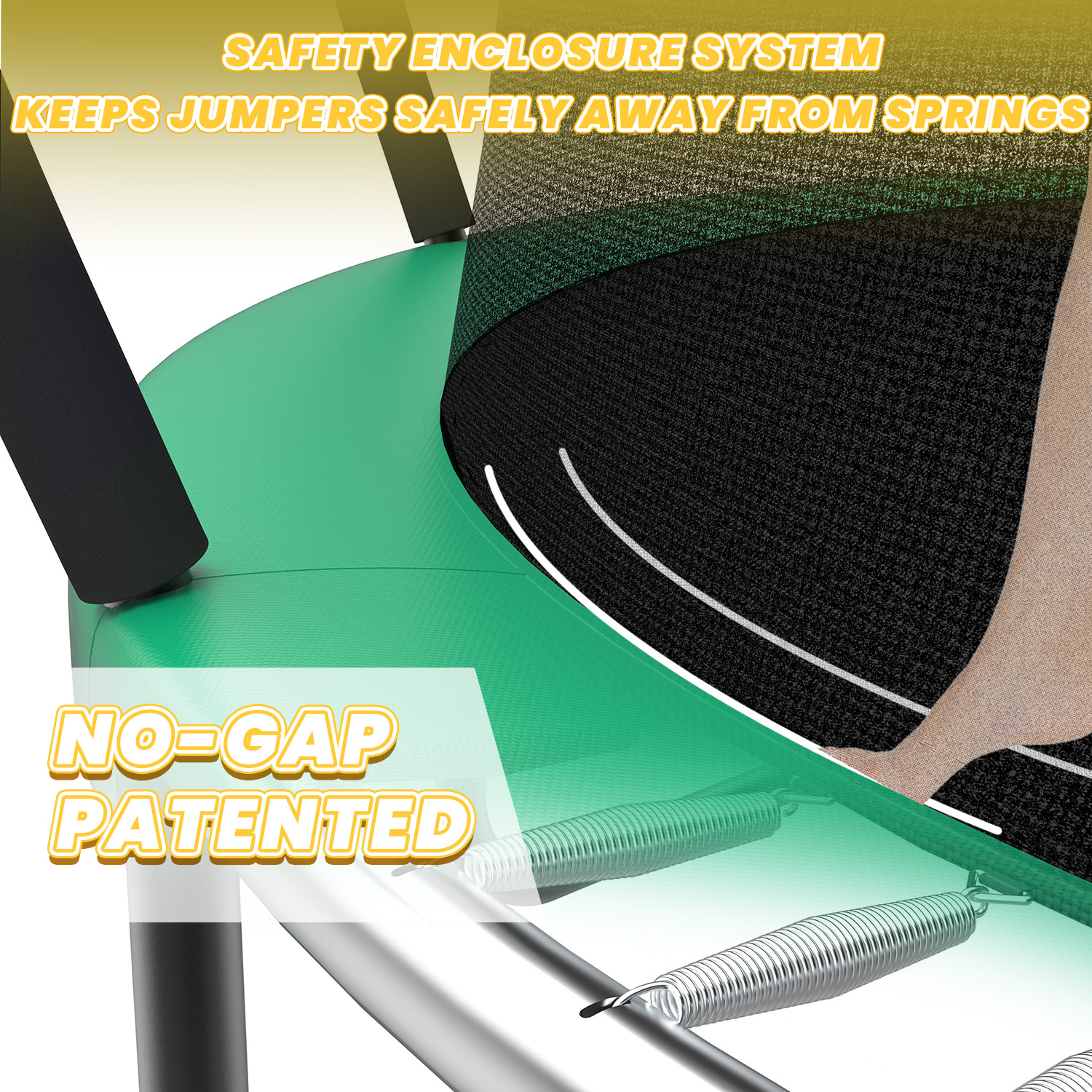 12FT Recreational Kids Trampoline with Safety Enclosure Net & Ladder and flag parts ,Outdoor Recreational Trampolines - Image 3