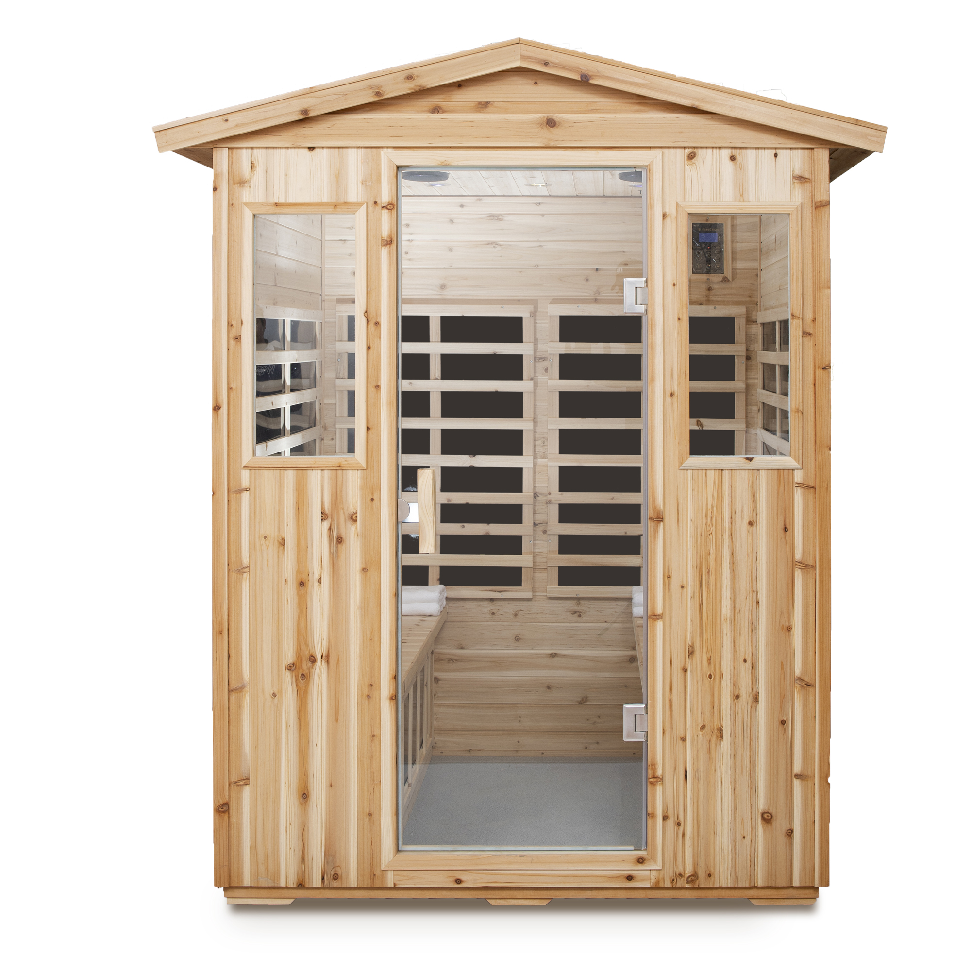 Four person Far-infrared Old fir outdoor sauna room - Image 4