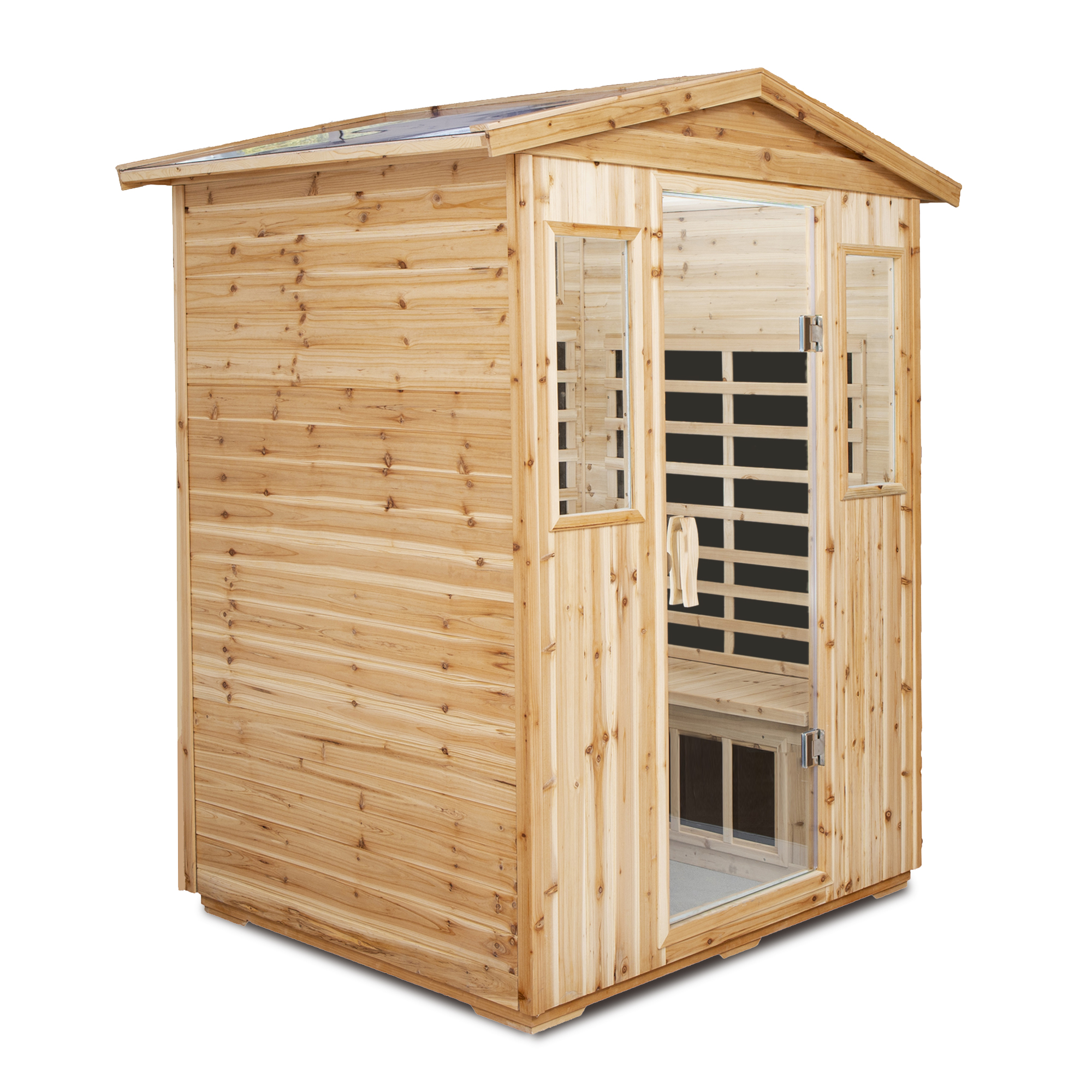 Four person Far-infrared Old fir outdoor sauna room - Image 6
