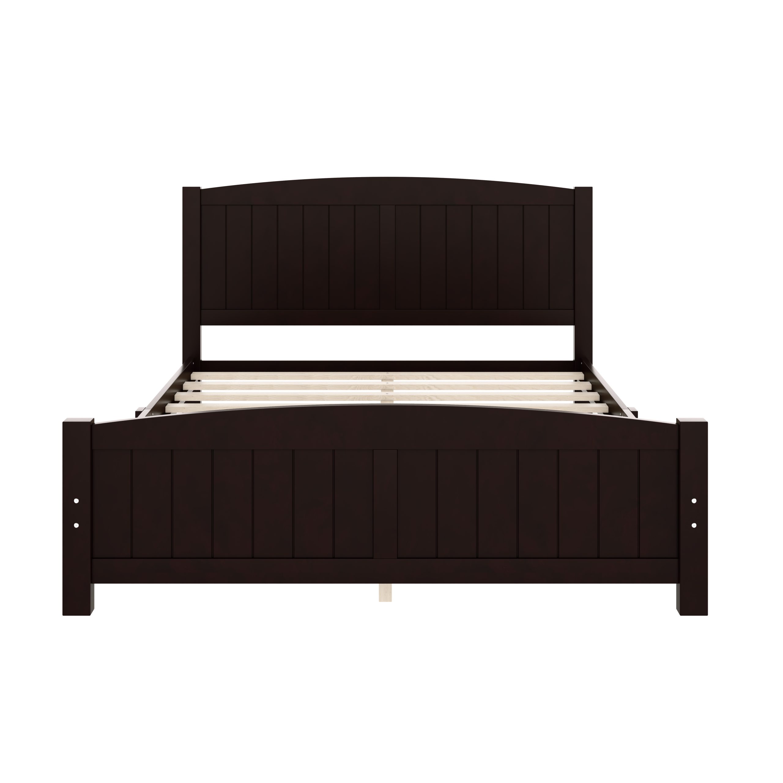 Queen Size Platform Bed, Solid Wood Platform Bed with Support Slats and Strong Structure, No Box Spring Needed, Espresso - Image 5
