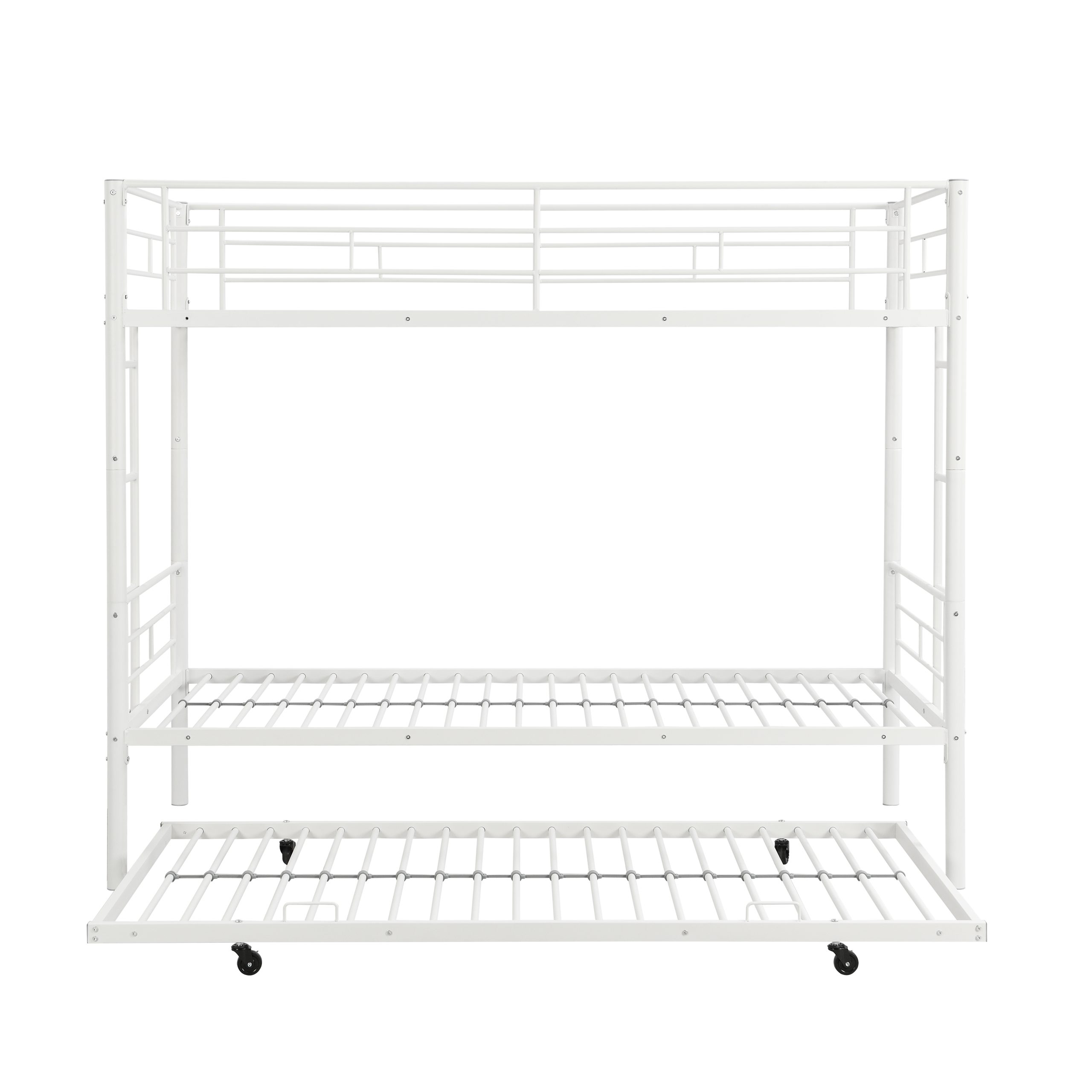 METAL Bunk Bed with trundle WHITE - Image 2