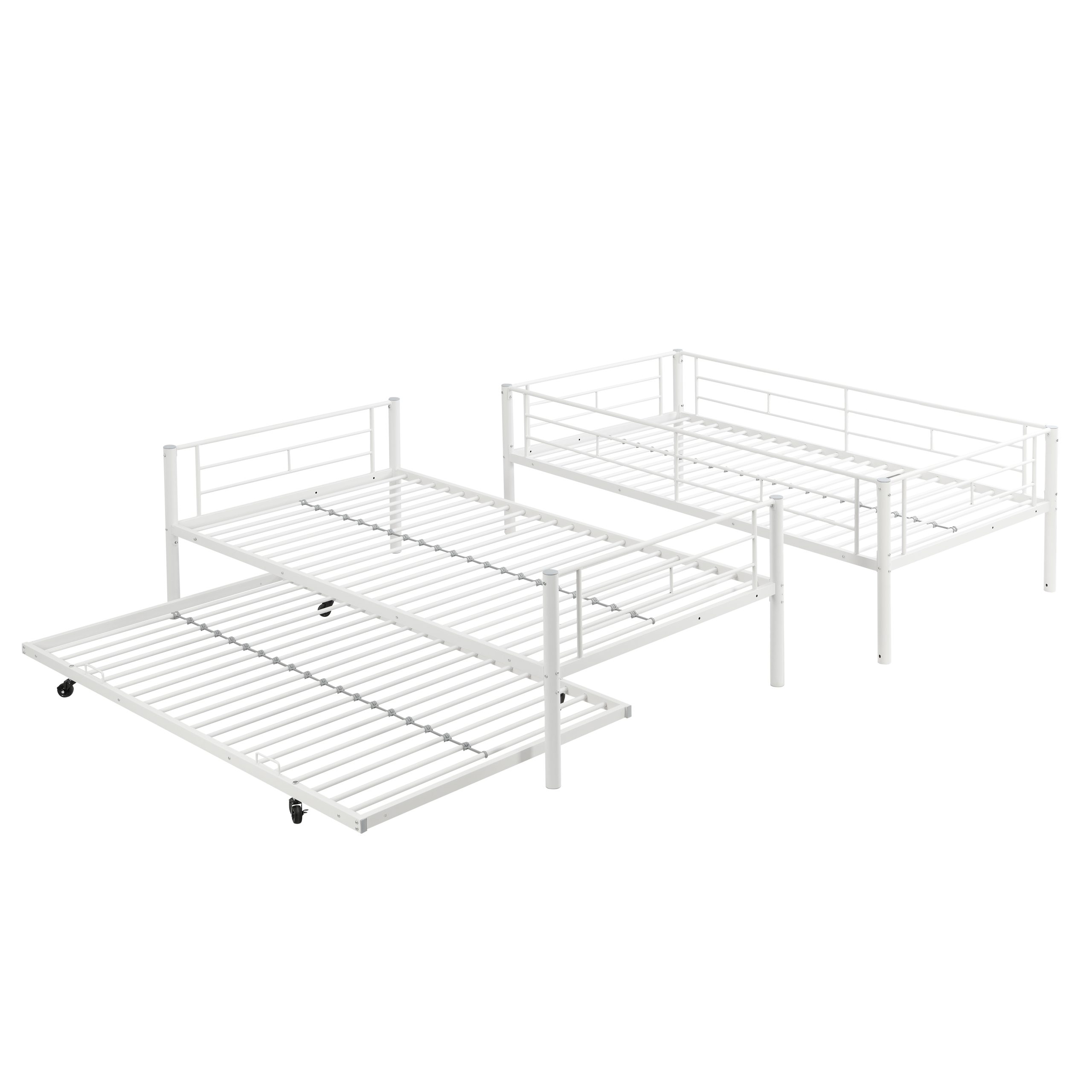 METAL Bunk Bed with trundle WHITE - Image 5