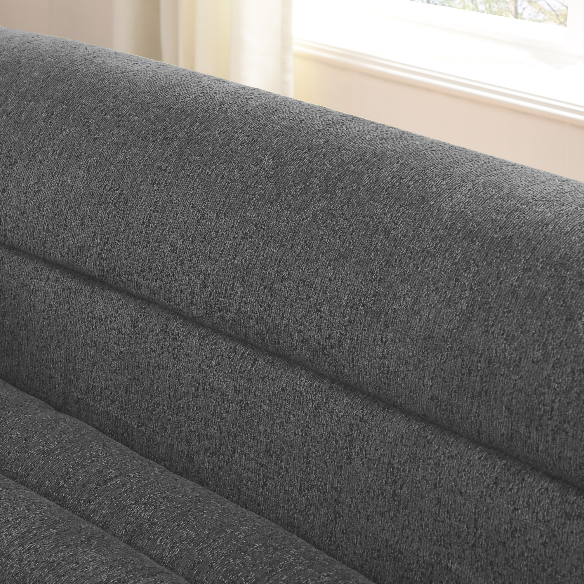 106" L-Shaped Modular Sectional Sofa with Chaise for Living Room, Chenille Upholstered Boneless Couches with Wave-Shaped Armrest, No Pillows Included - Image 5