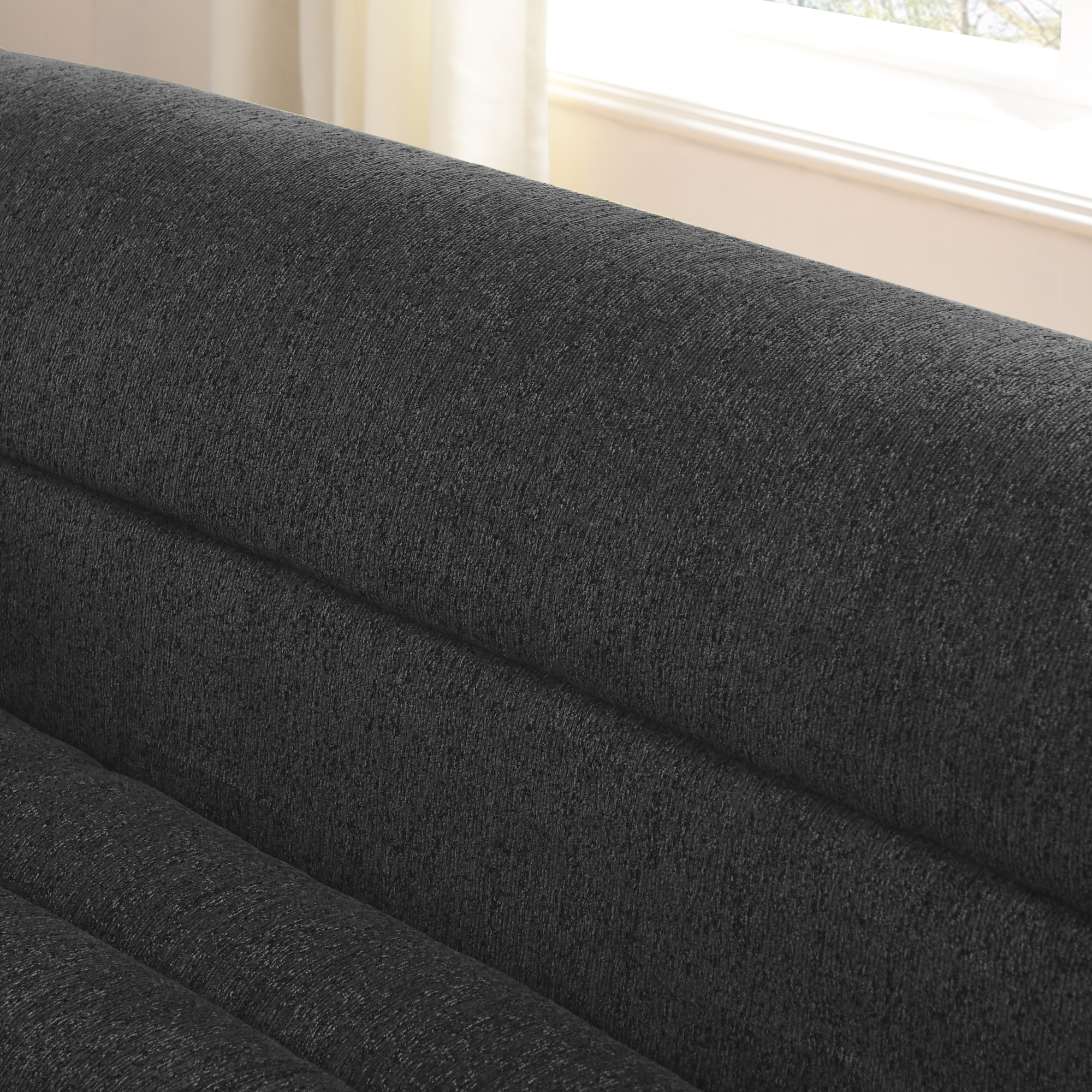 106" L-Shaped Modular Sectional Sofa with Chaise for Living Room, Chenille Upholstered Boneless Couches with Wave-Shaped Armrest, No Pillows Included - Image 5