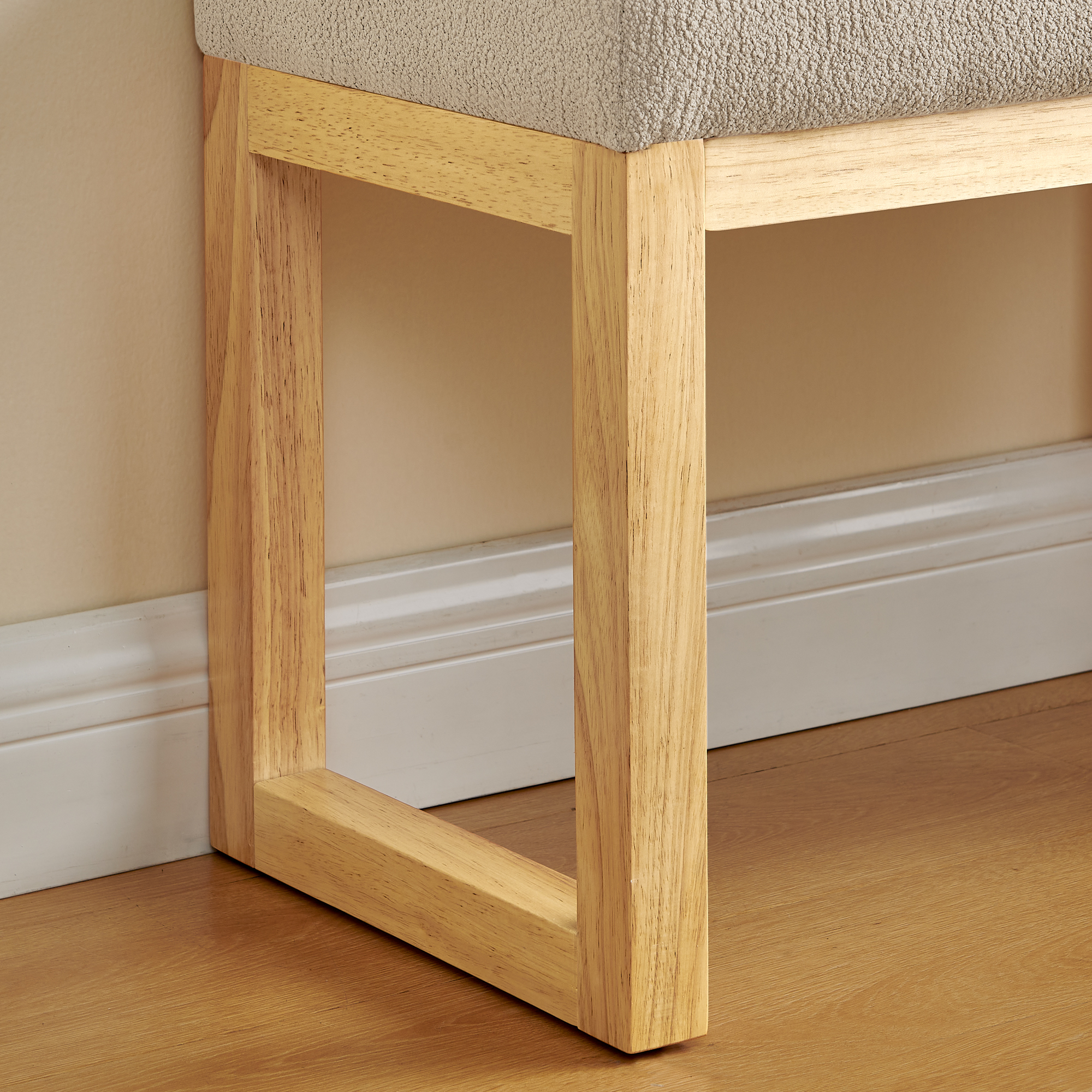 Shoe-changing bench, a shoe-changing bench with a wooden frame and a soft cushioned seat, can be placed freely and is suitable for small spaces without taking up much space -Brown - Image 3