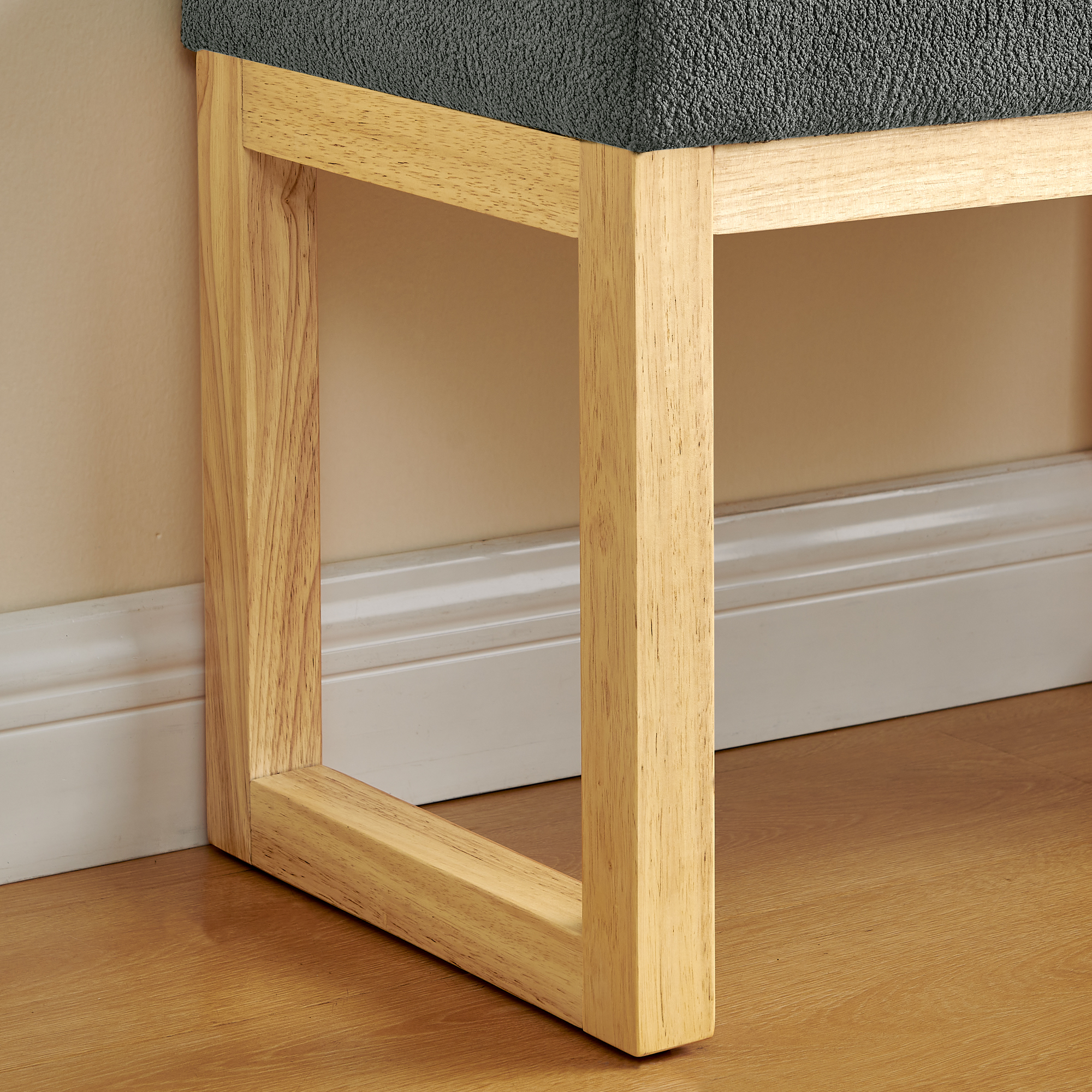 Shoe-changing bench, a shoe-changing bench with a wooden frame and a soft cushioned seat, can be placed freely and is suitable for small spaces without taking up much space -Dark Gray - Image 3