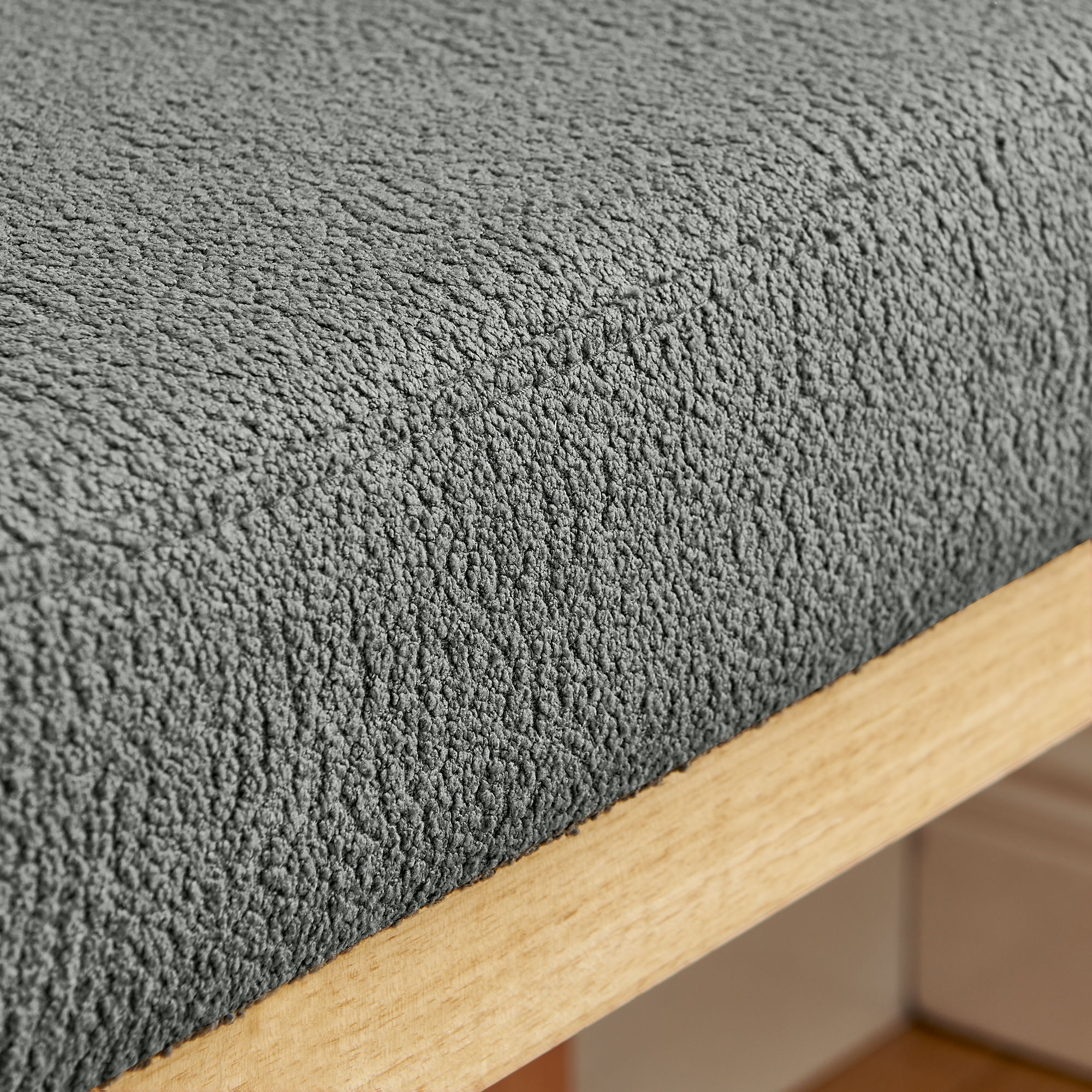Shoe-changing bench, a shoe-changing bench with a wooden frame and a soft cushioned seat, can be placed freely and is suitable for small spaces without taking up much space -Dark Gray - Image 4