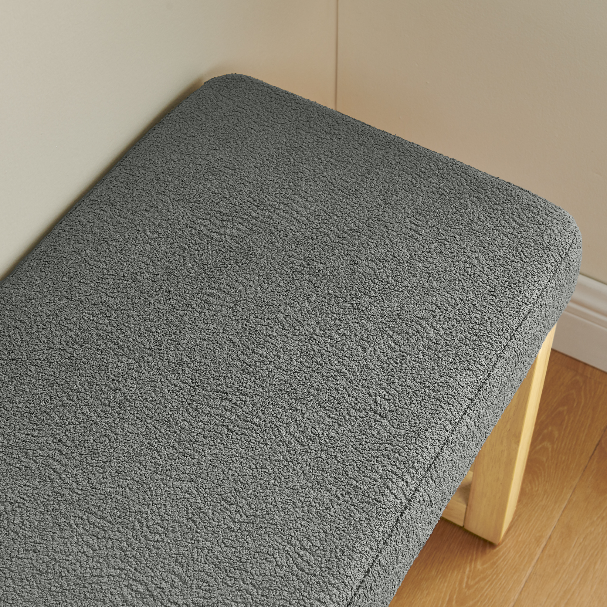 Shoe-changing bench, a shoe-changing bench with a wooden frame and a soft cushioned seat, can be placed freely and is suitable for small spaces without taking up much space -Dark Gray - Image 5