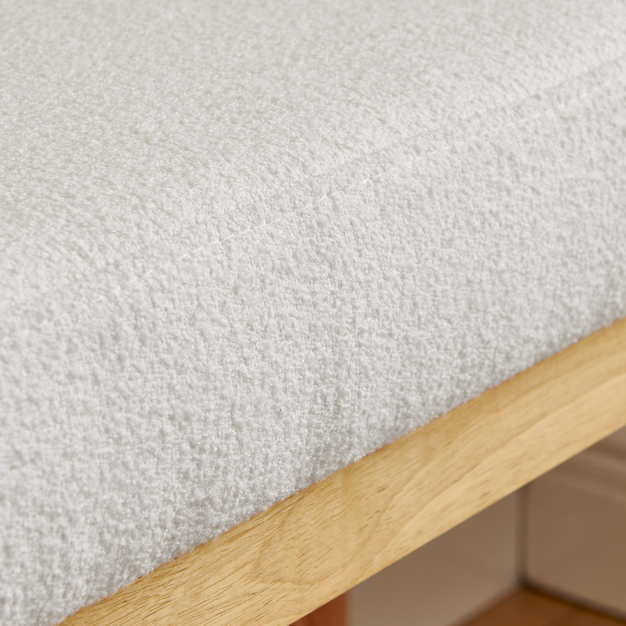 Shoe-changing bench, a shoe-changing bench with a wooden frame and a soft cushioned seat, can be placed freely and is suitable for small spaces without taking up much space - Beige - Image 4