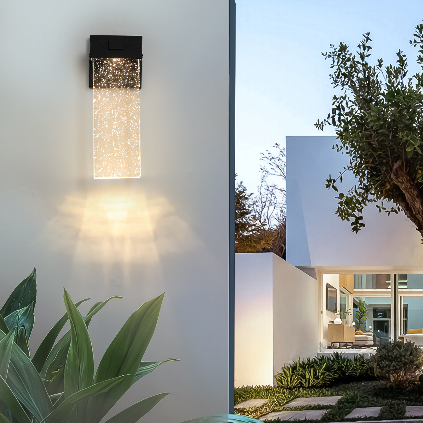 Outdoor Waterproof Transparent LED Crystal Wall Lamp Supports Multiple Types of Light Bulbs -12W Per Lamp (2 pack) - Image 3