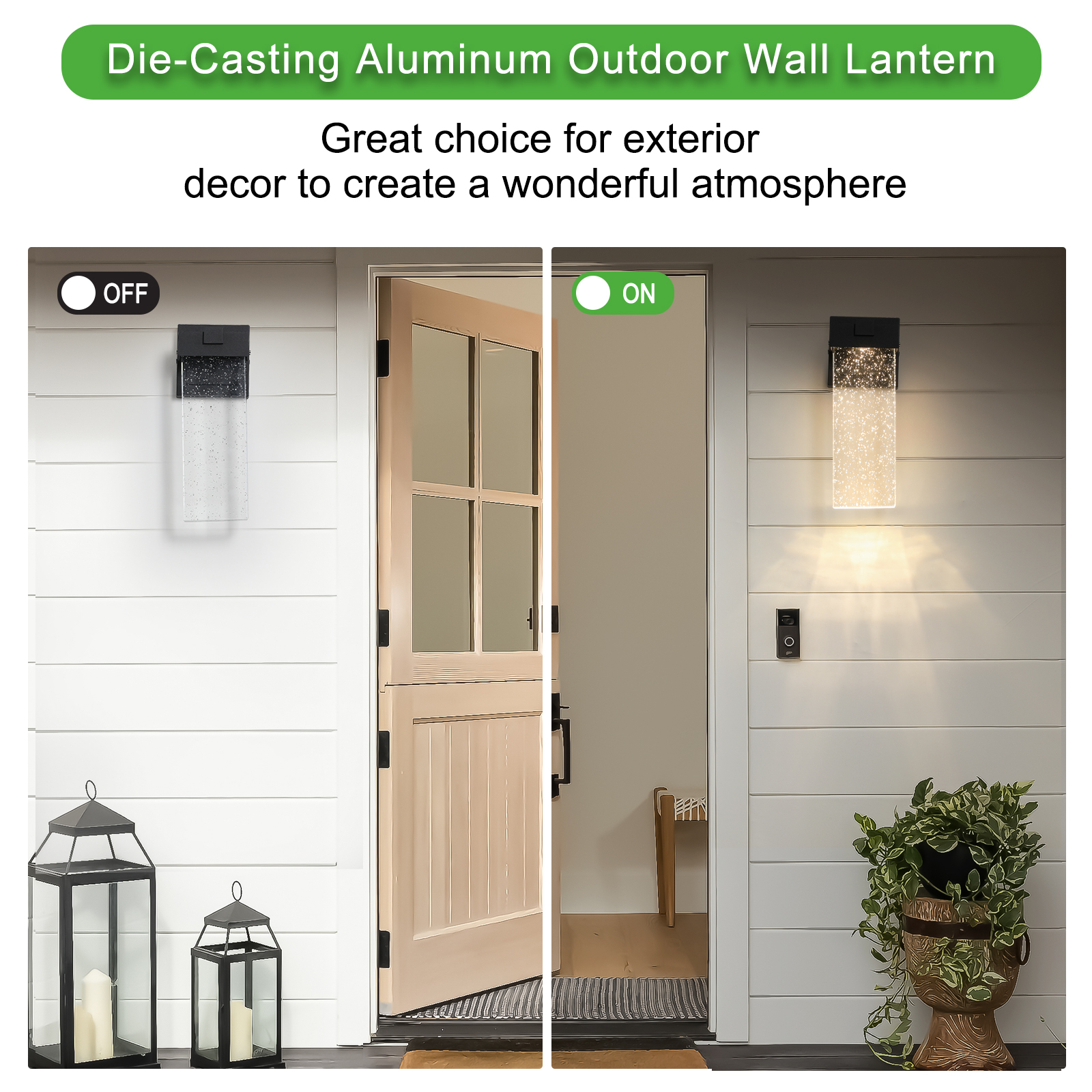 Outdoor Waterproof Transparent LED Crystal Wall Lamp Supports Multiple Types of Light Bulbs -12W Per Lamp (2 pack) - Image 5