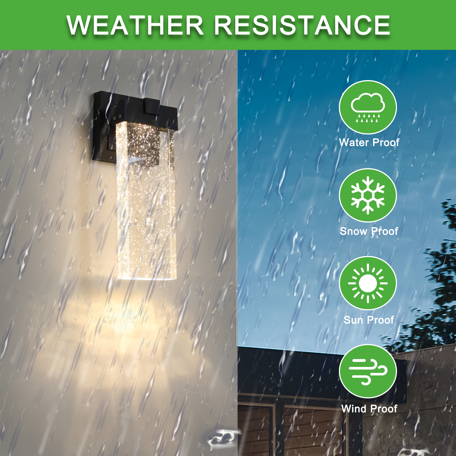 Outdoor Waterproof Transparent LED Crystal Wall Lamp Supports Multiple Types of Light Bulbs -12W Per Lamp (2 pack) - Image 6