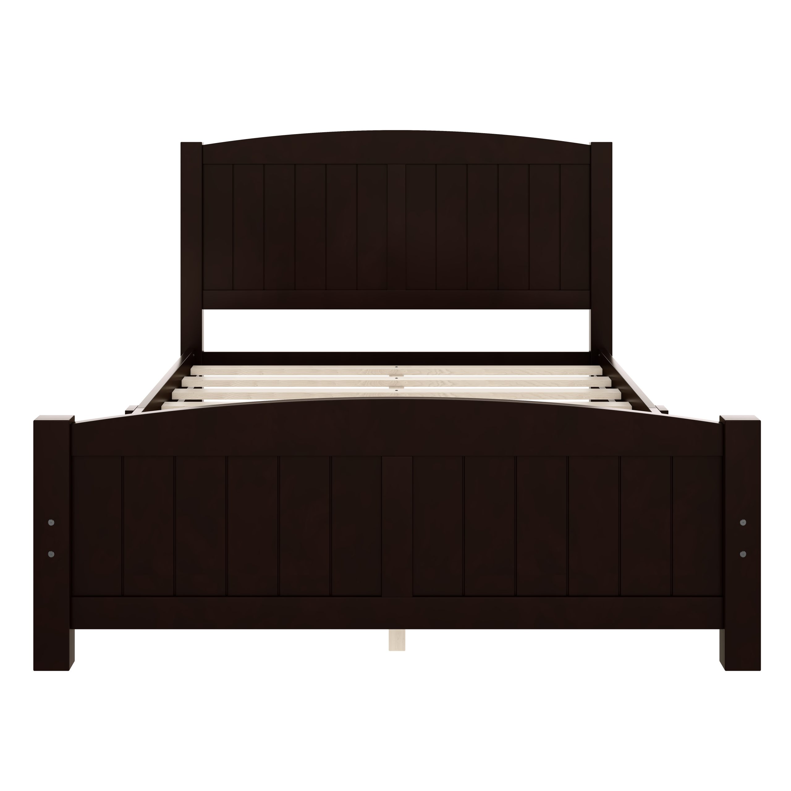 Full Size Platform Bed, Solid Wood Platform Bed with Support Slats and Strong Structure, No Box Spring Needed, Espresso - Image 5