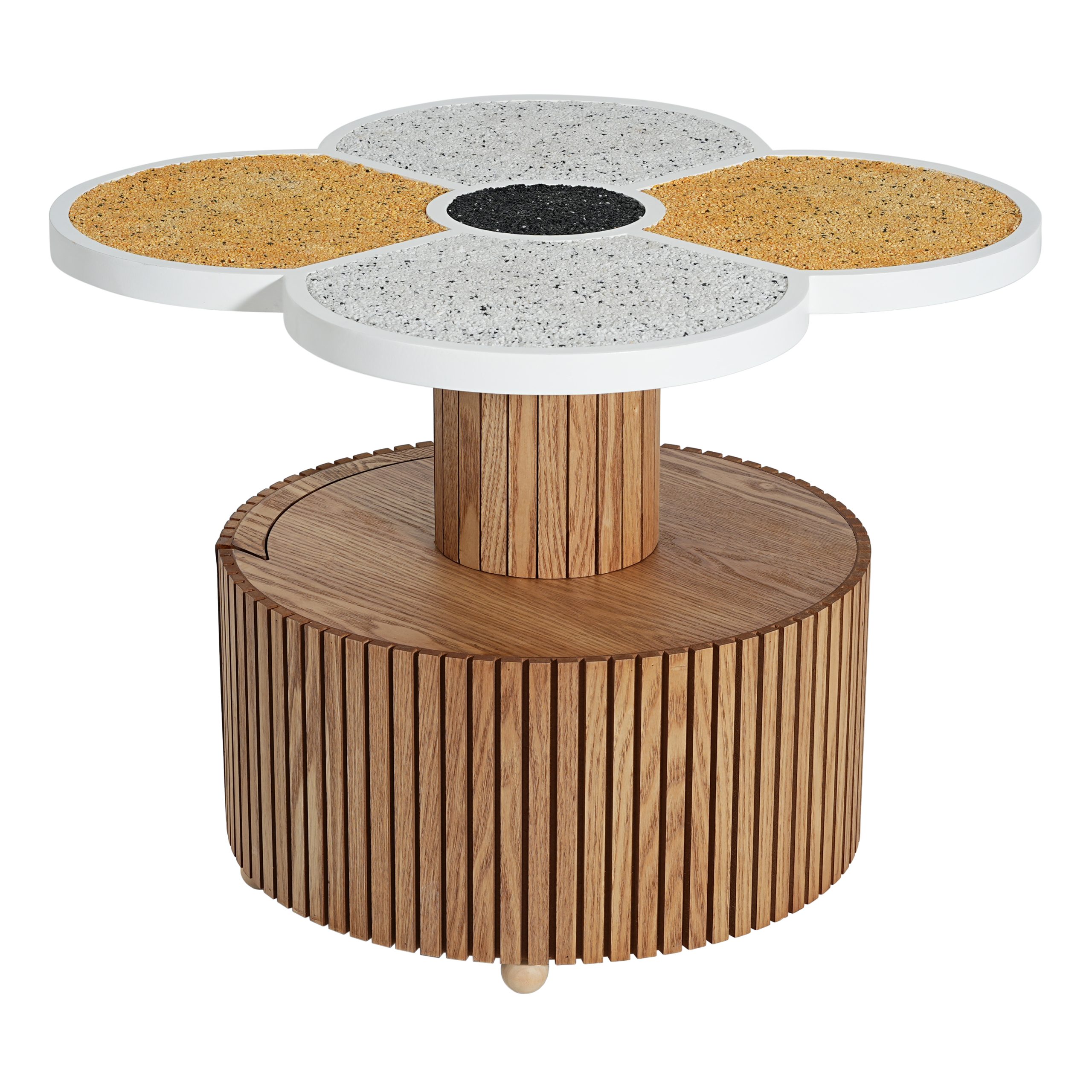 Unique Four-Leaf Clover Side Table for Living Room, Bedroom & Small Spaces – Accent Table with Wood-Grain Base with storage function - Image 6