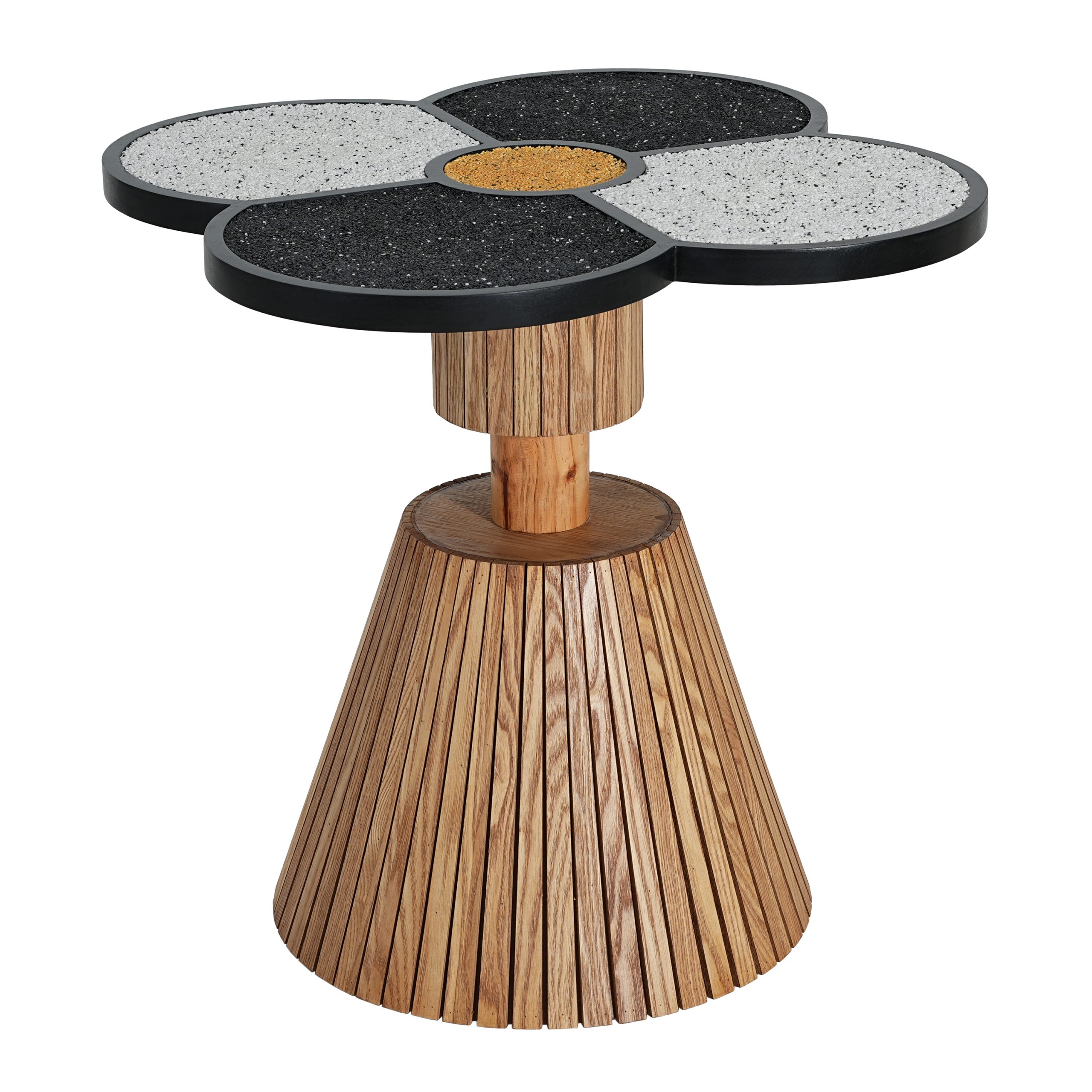 Unique Four-Leaf Clover Side Table for Living Room, Bedroom & Small Spaces – Decorative Accent Table with Wood-Grain Base - Image 4
