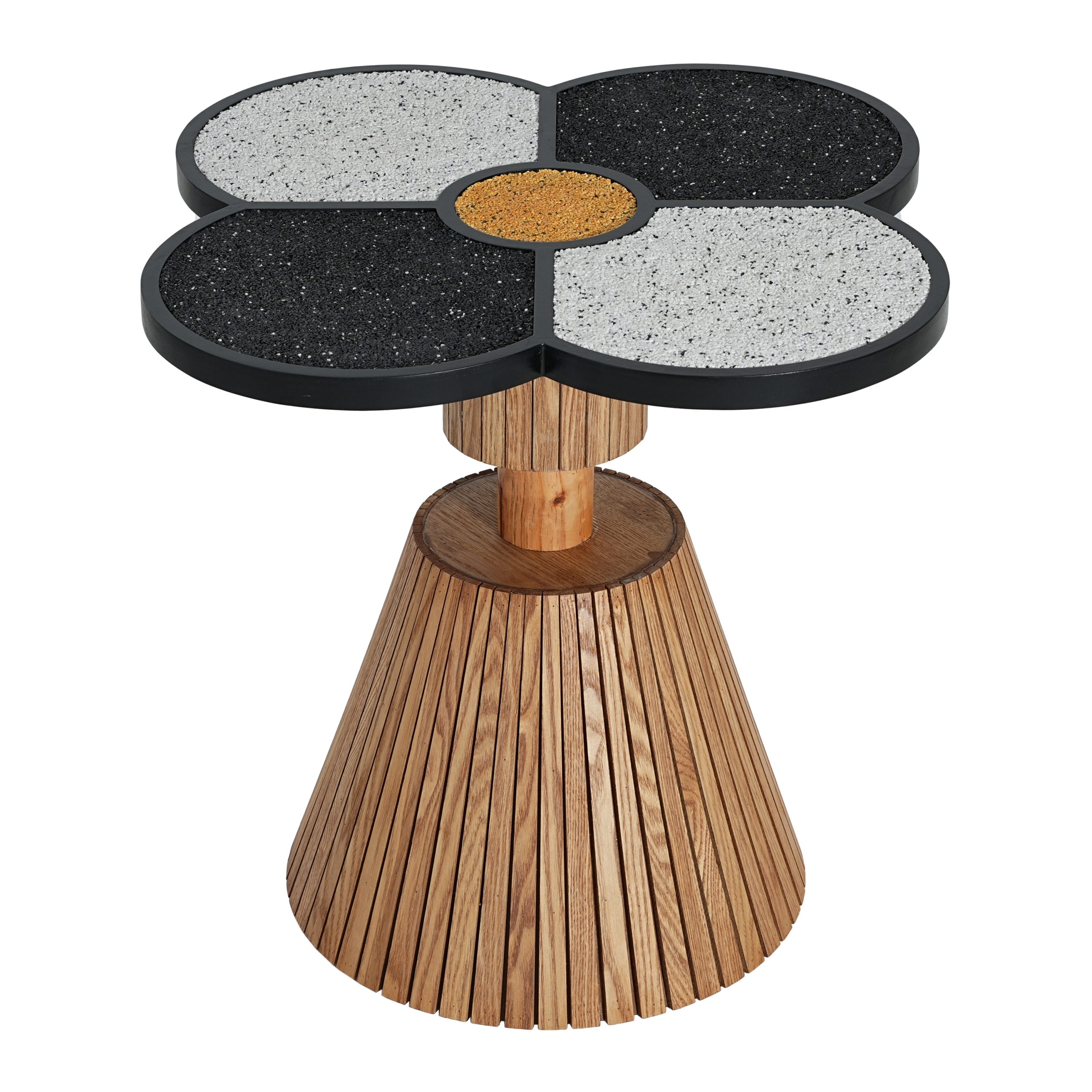 Unique Four-Leaf Clover Side Table for Living Room, Bedroom & Small Spaces – Decorative Accent Table with Wood-Grain Base - Image 5