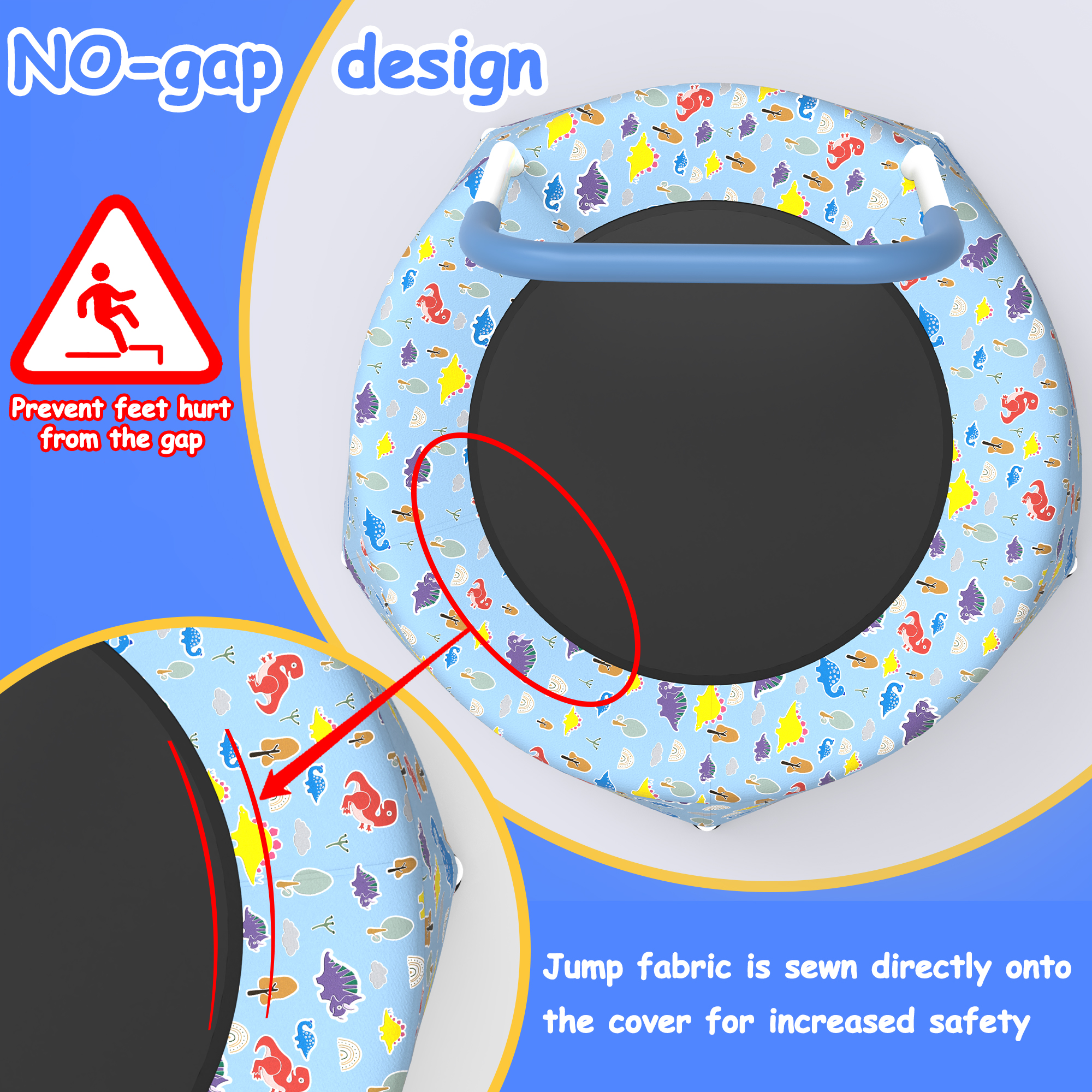 Toddler Trampoline for Kids 1 Year Plus with Handle, Baby Gifts for Boys and Girls, Indoor and Outdoor - Image 4