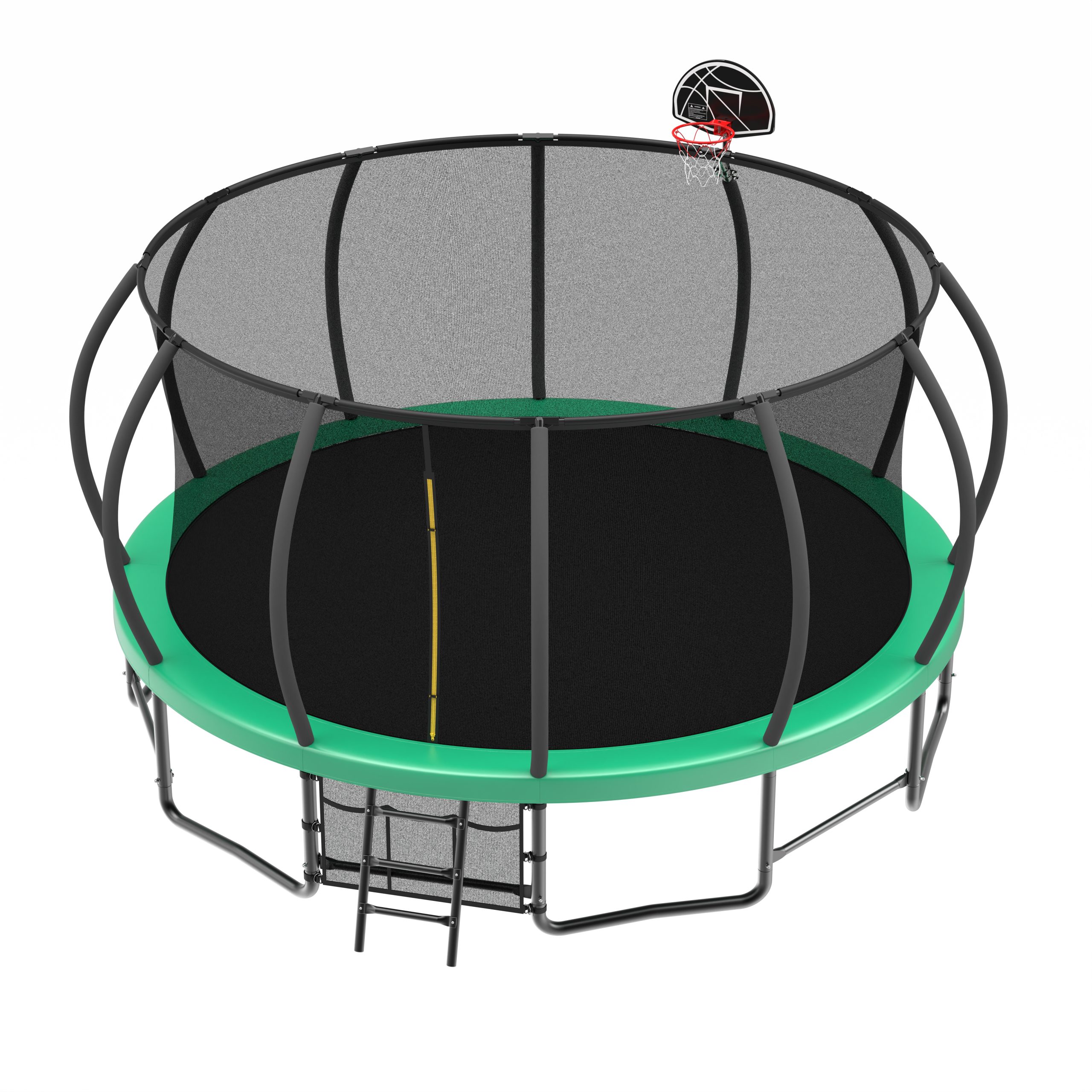 15FT Trampoline with Basketball Hoop - Recreational Trampolines with Ladder ,Shoe Bag and Galvanized Anti-Rust Coating - Image 3