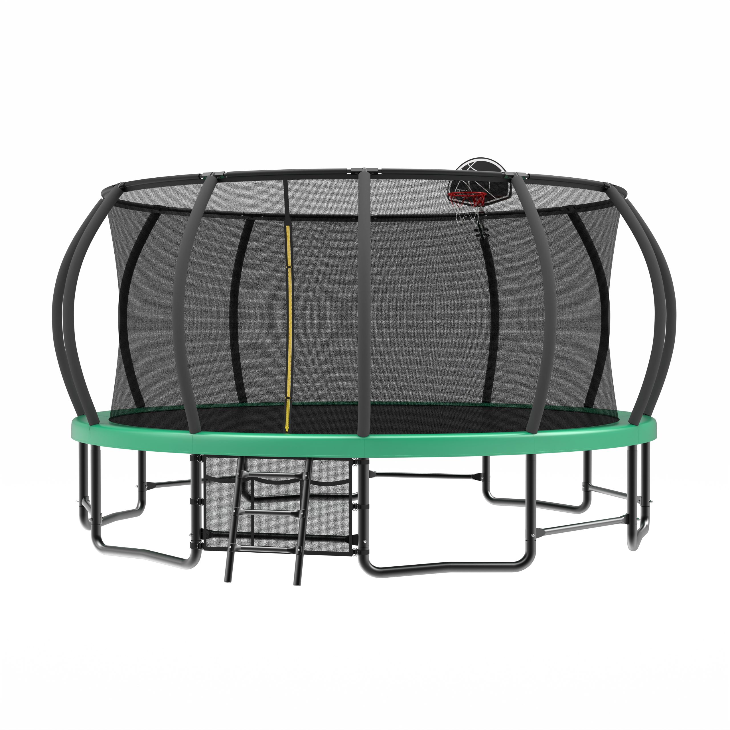 15FT Trampoline with Basketball Hoop - Recreational Trampolines with Ladder ,Shoe Bag and Galvanized Anti-Rust Coating - Image 4