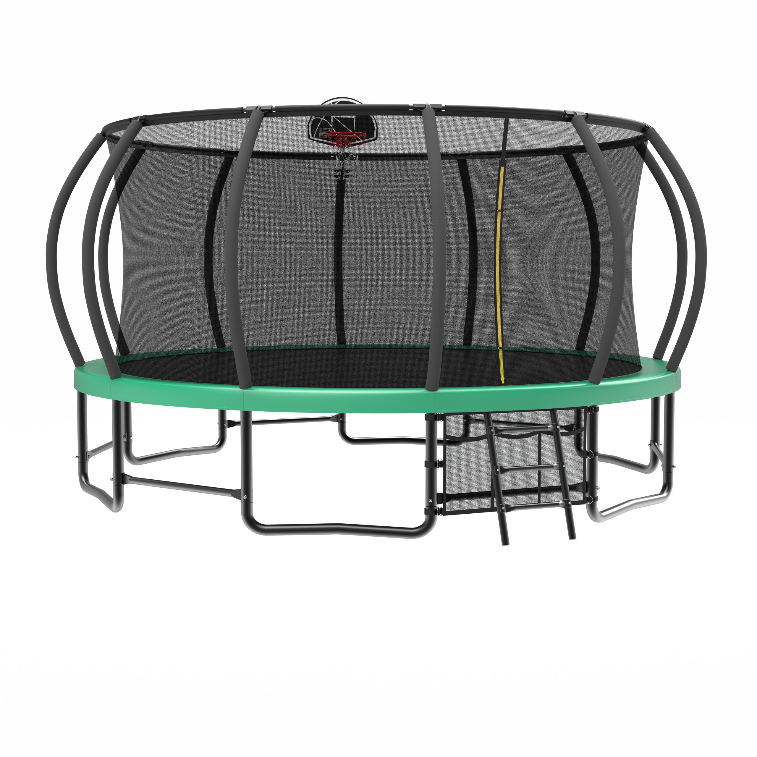 15FT Trampoline with Basketball Hoop - Recreational Trampolines with Ladder ,Shoe Bag and Galvanized Anti-Rust Coating - Image 5