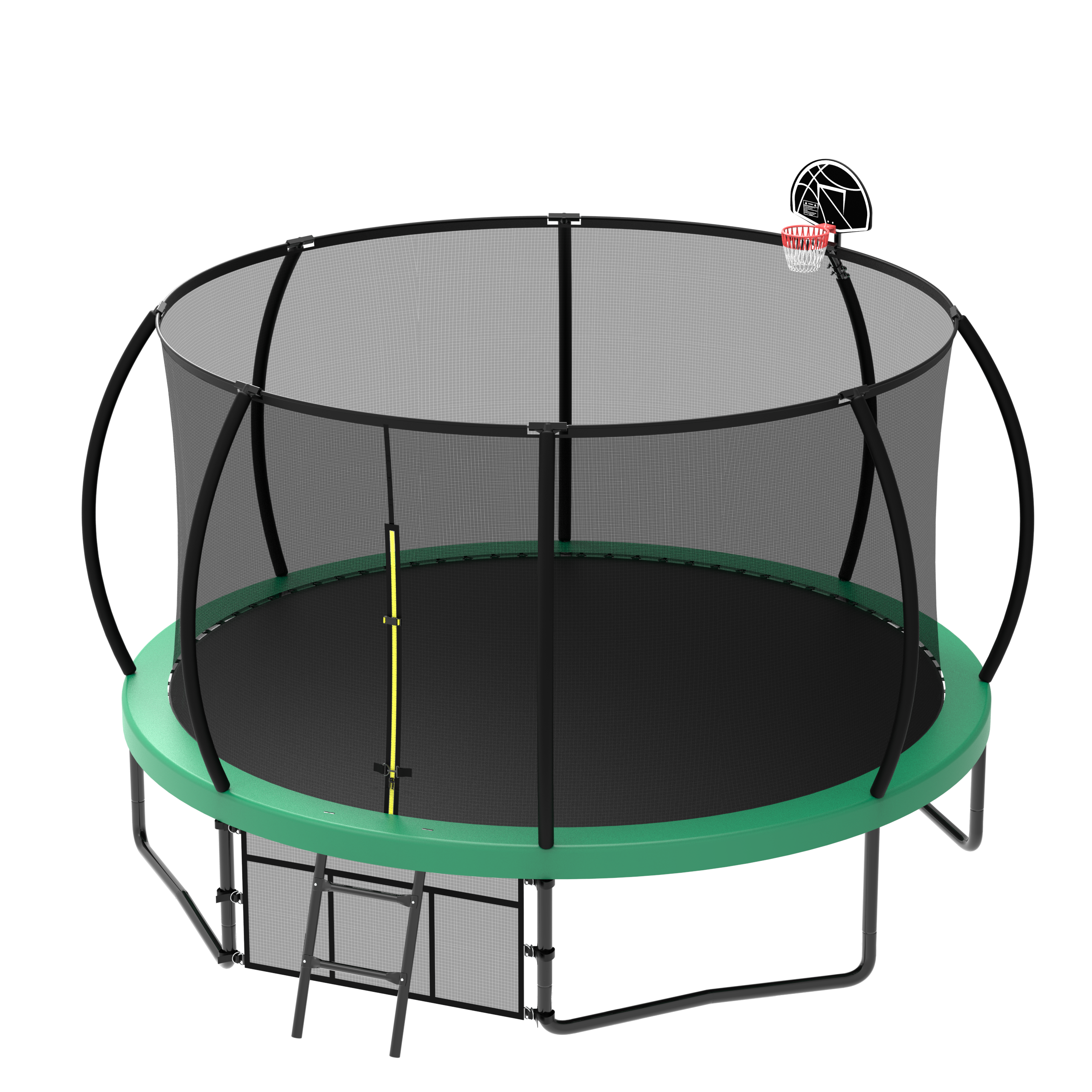 12FT Recreational Kids Trampoline with Safety Enclosure Net & Ladder, Outdoor Recreational Trampolines - Image 2