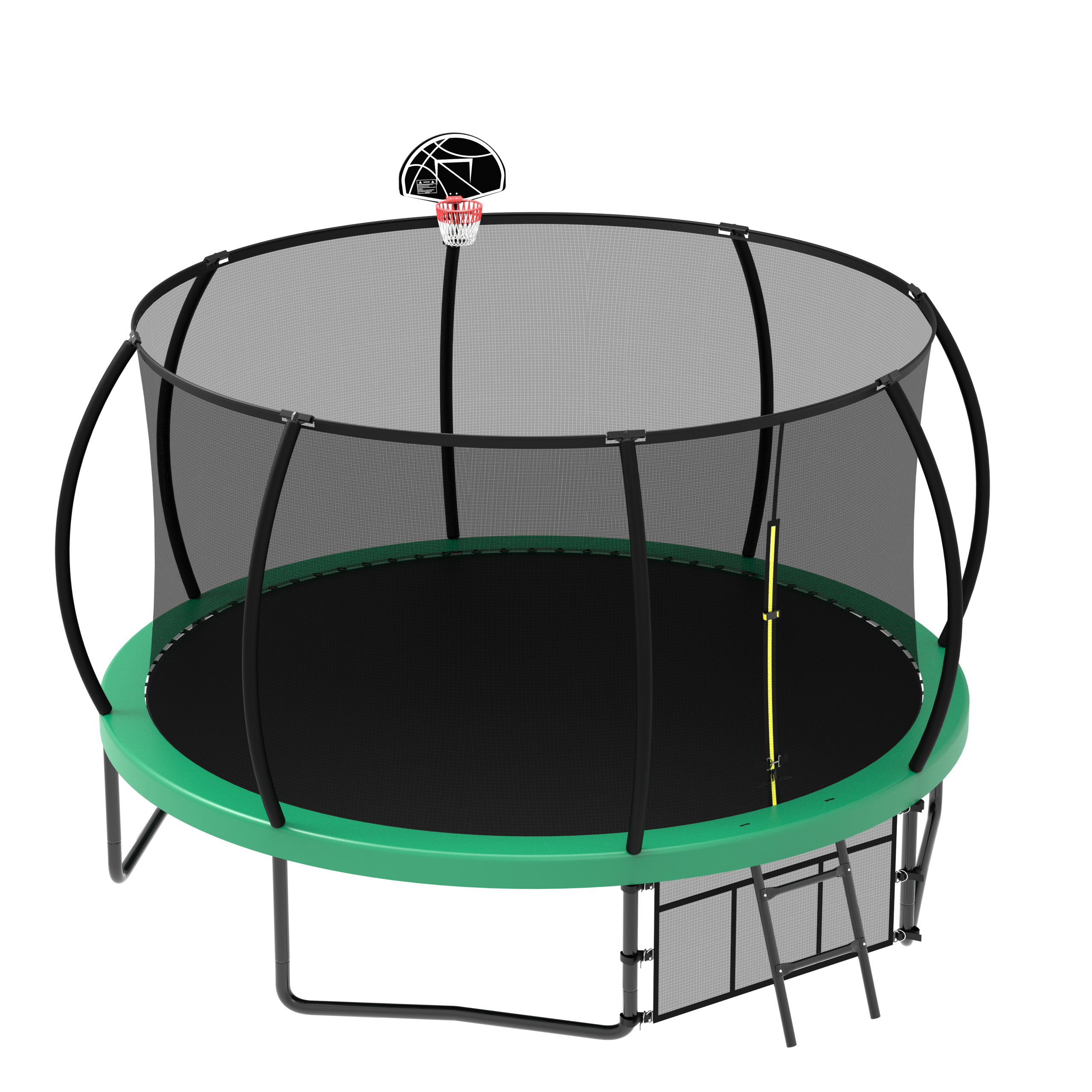12FT Recreational Kids Trampoline with Safety Enclosure Net & Ladder, Outdoor Recreational Trampolines - Image 3
