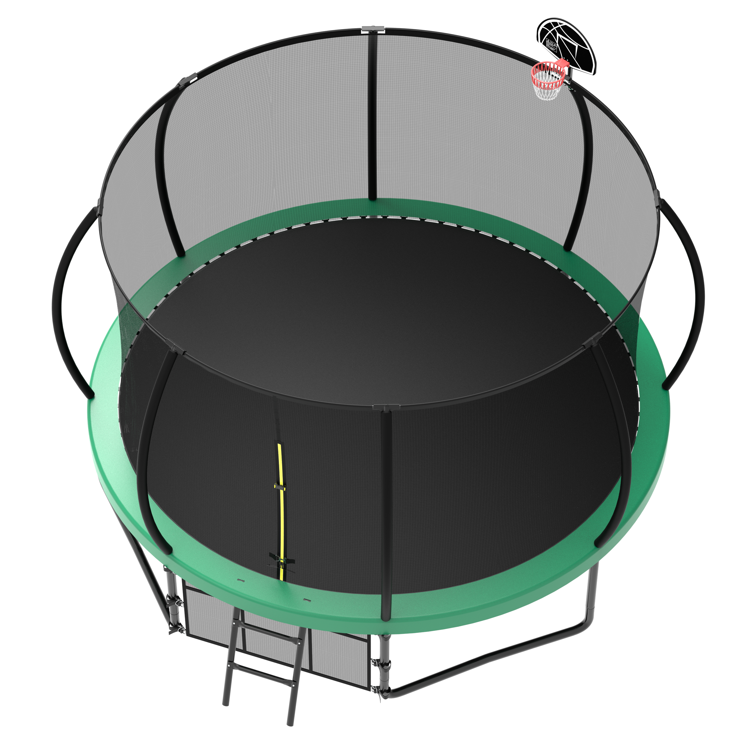 12FT Recreational Kids Trampoline with Safety Enclosure Net & Ladder, Outdoor Recreational Trampolines - Image 4