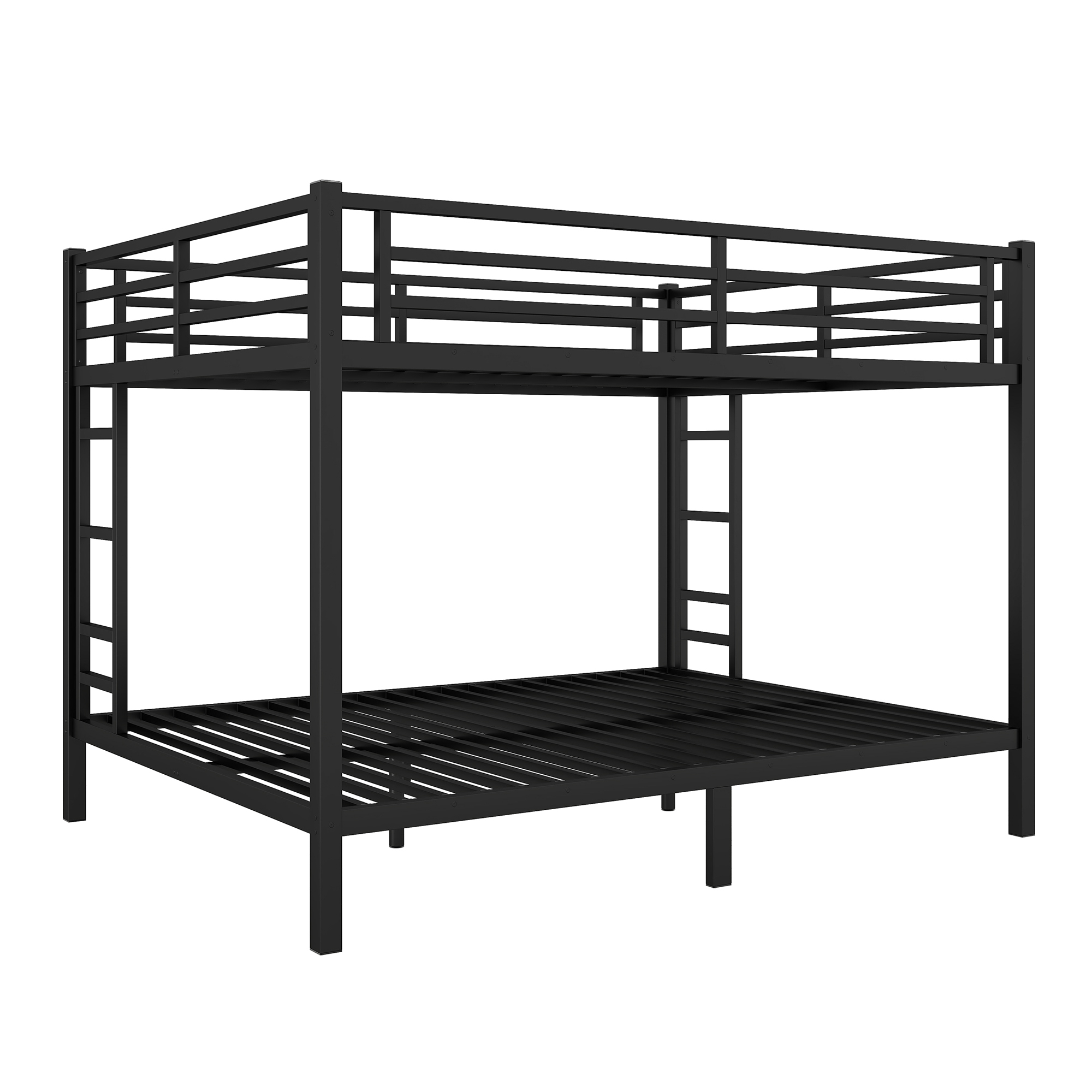 Metal Queen over Queen Bunk Bed for Teens and Adults,Space-Saving/Noise Reduced/No Box Spring Needed, Black - Image 5