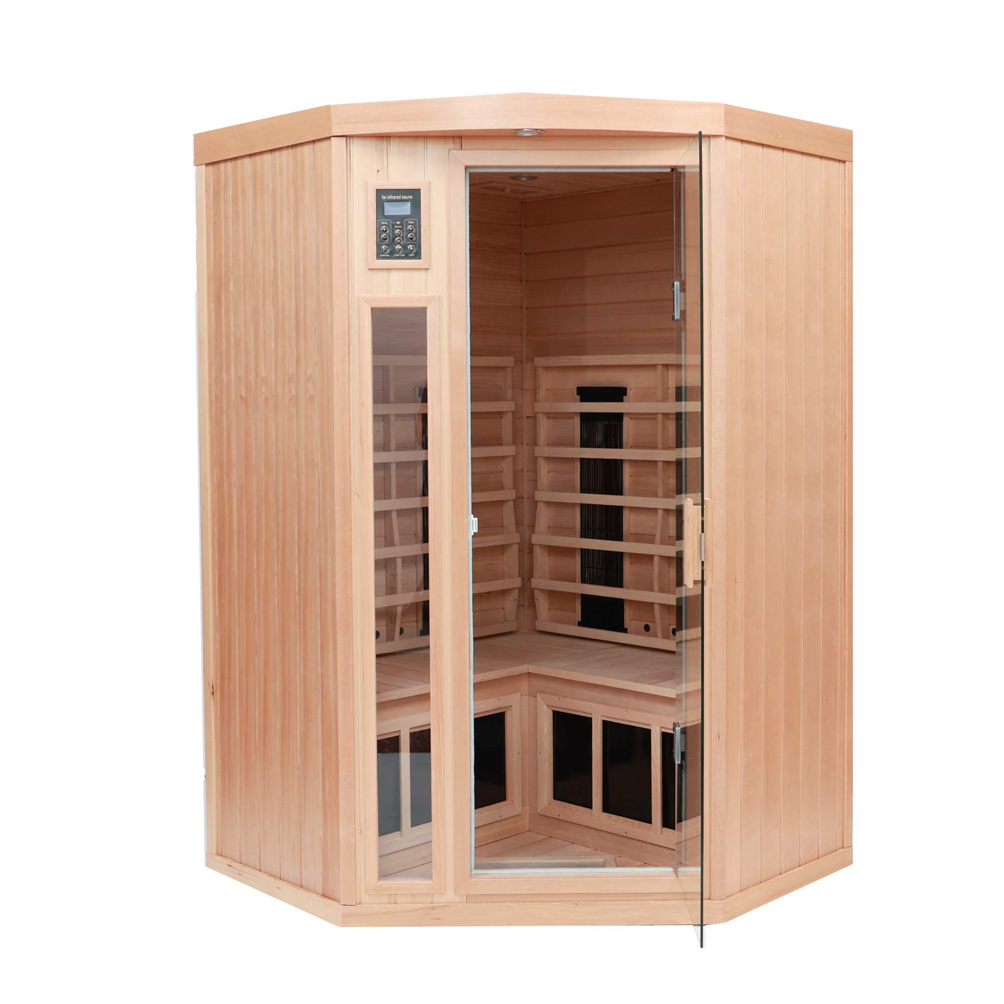 Hemlock pentagonal double opening glass sauna room2-B - Image 5