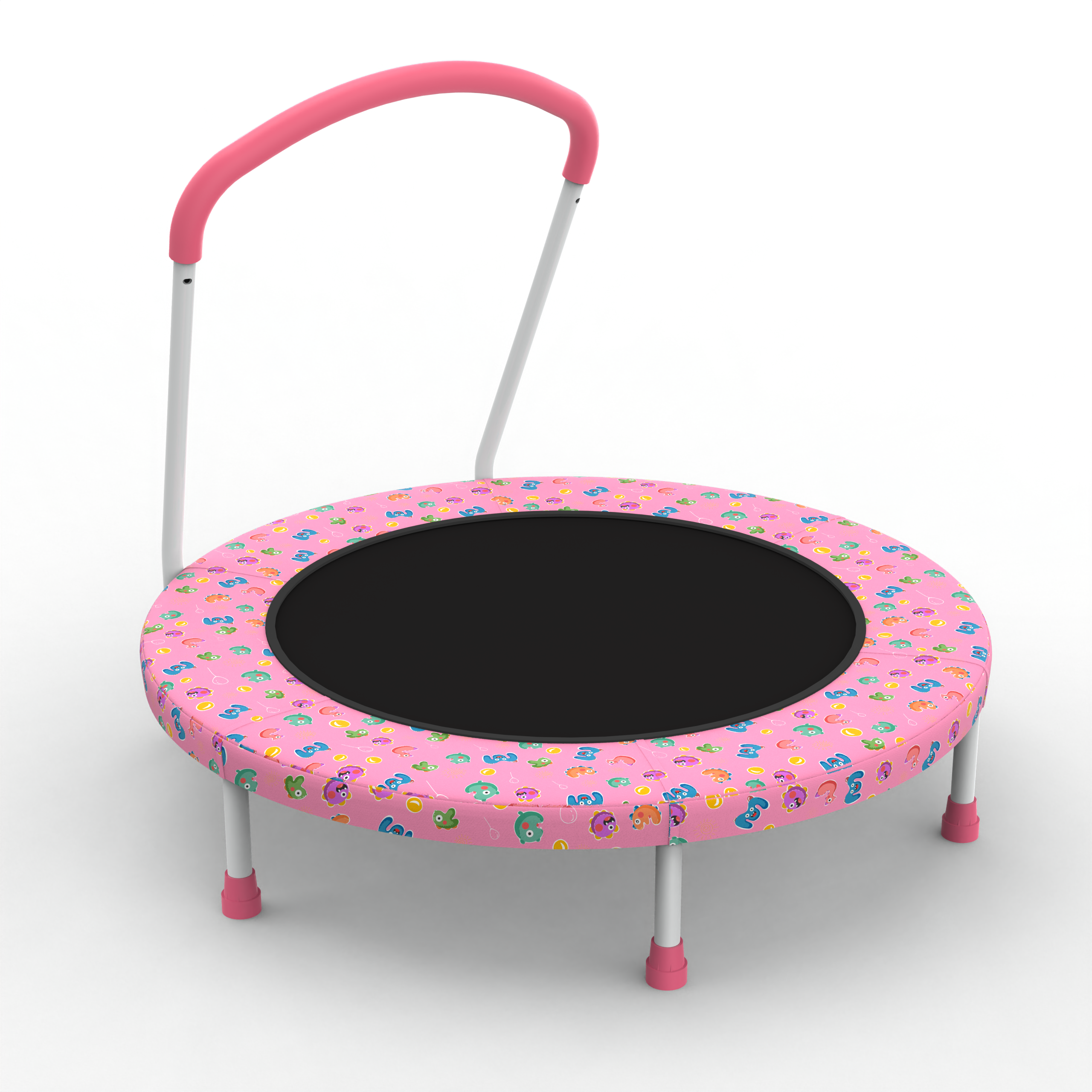 36inch Mini Trampoline for Kids Ages 1-6 Indoor Outdoor Trampoline with Handle Fun for Kids - Image 2