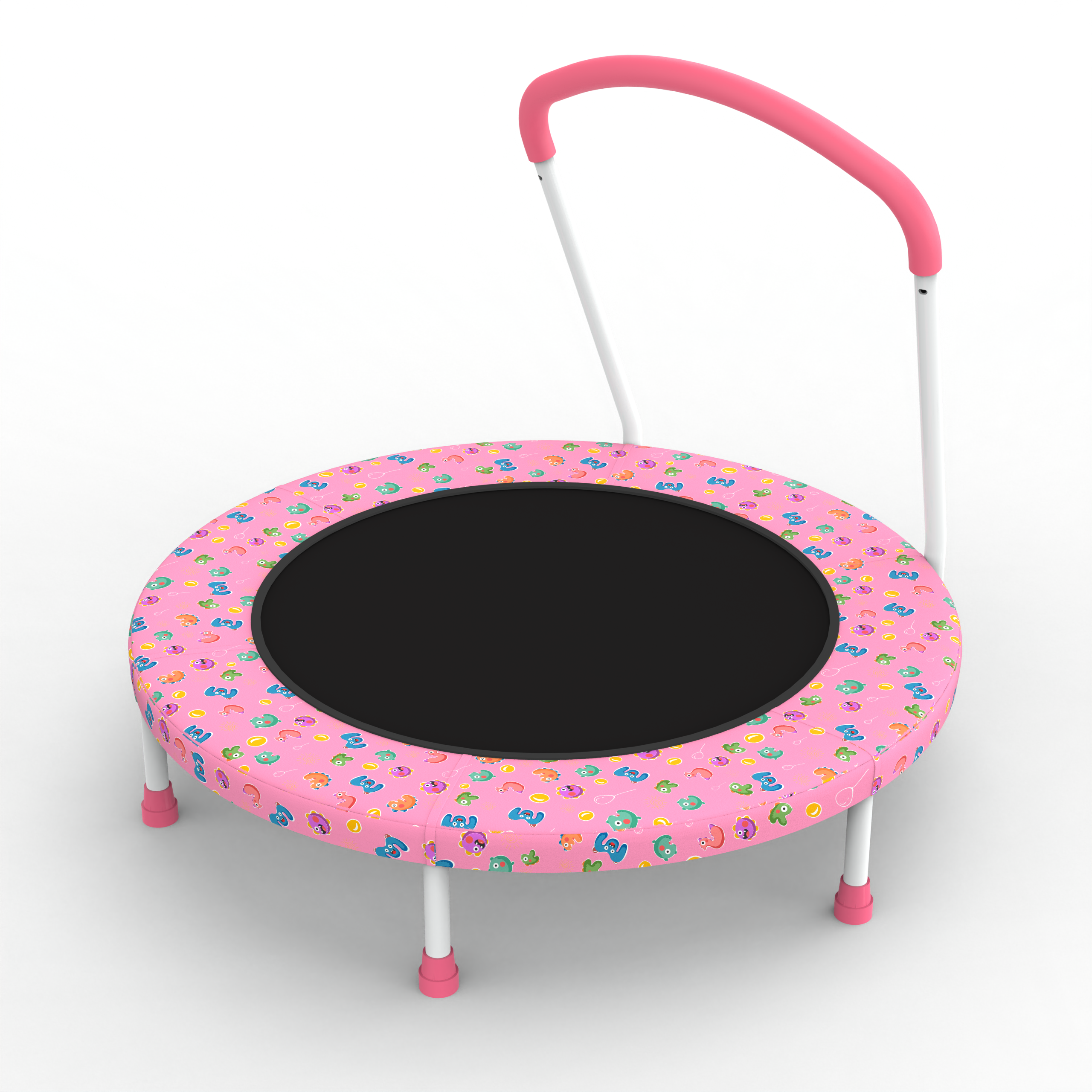36inch Mini Trampoline for Kids Ages 1-6 Indoor Outdoor Trampoline with Handle Fun for Kids - Image 3