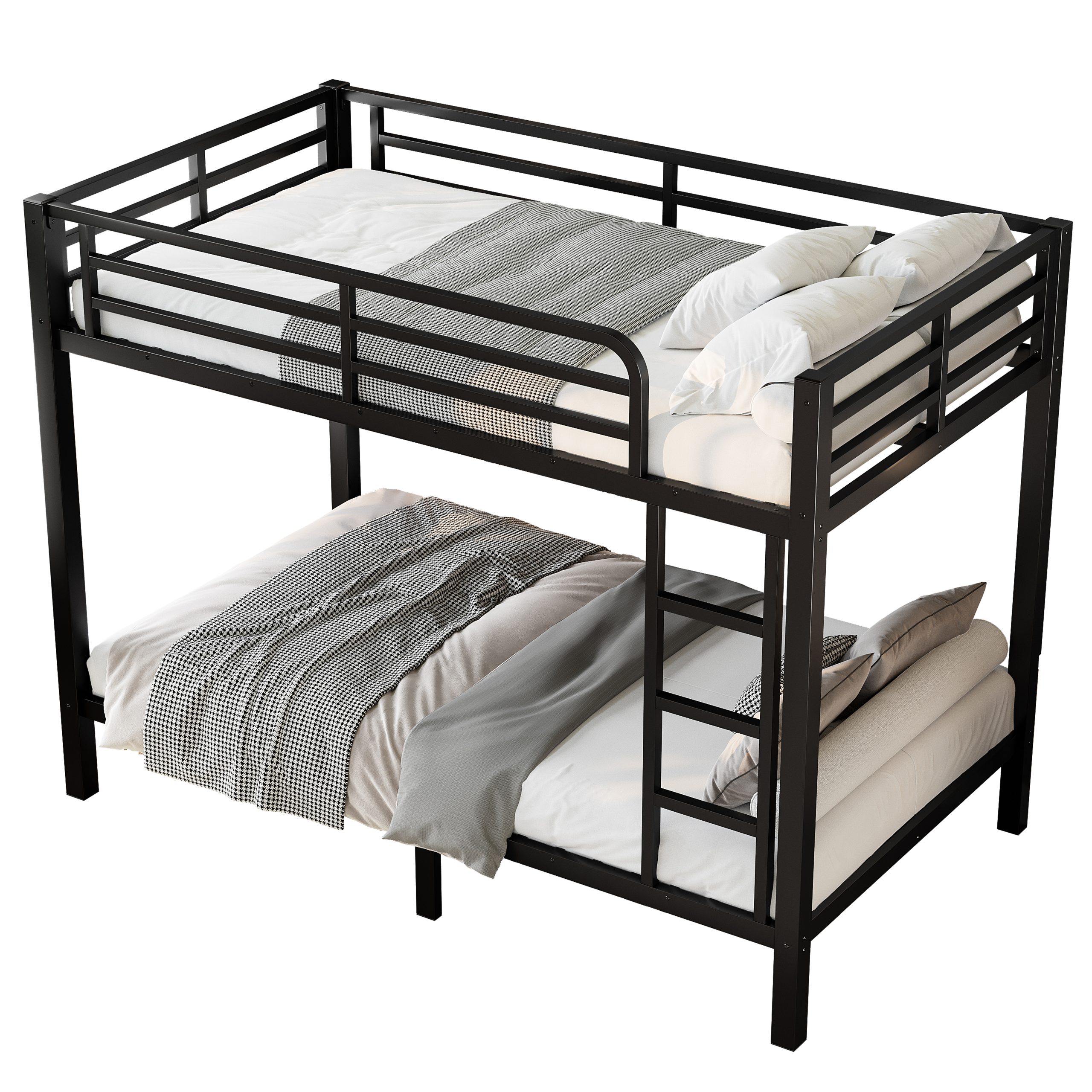 Metal Twin over Twin Bunk Bed for Teens and Adults,Space-Saving/Noise Reduced/No Box Spring Needed, Black - Image 5