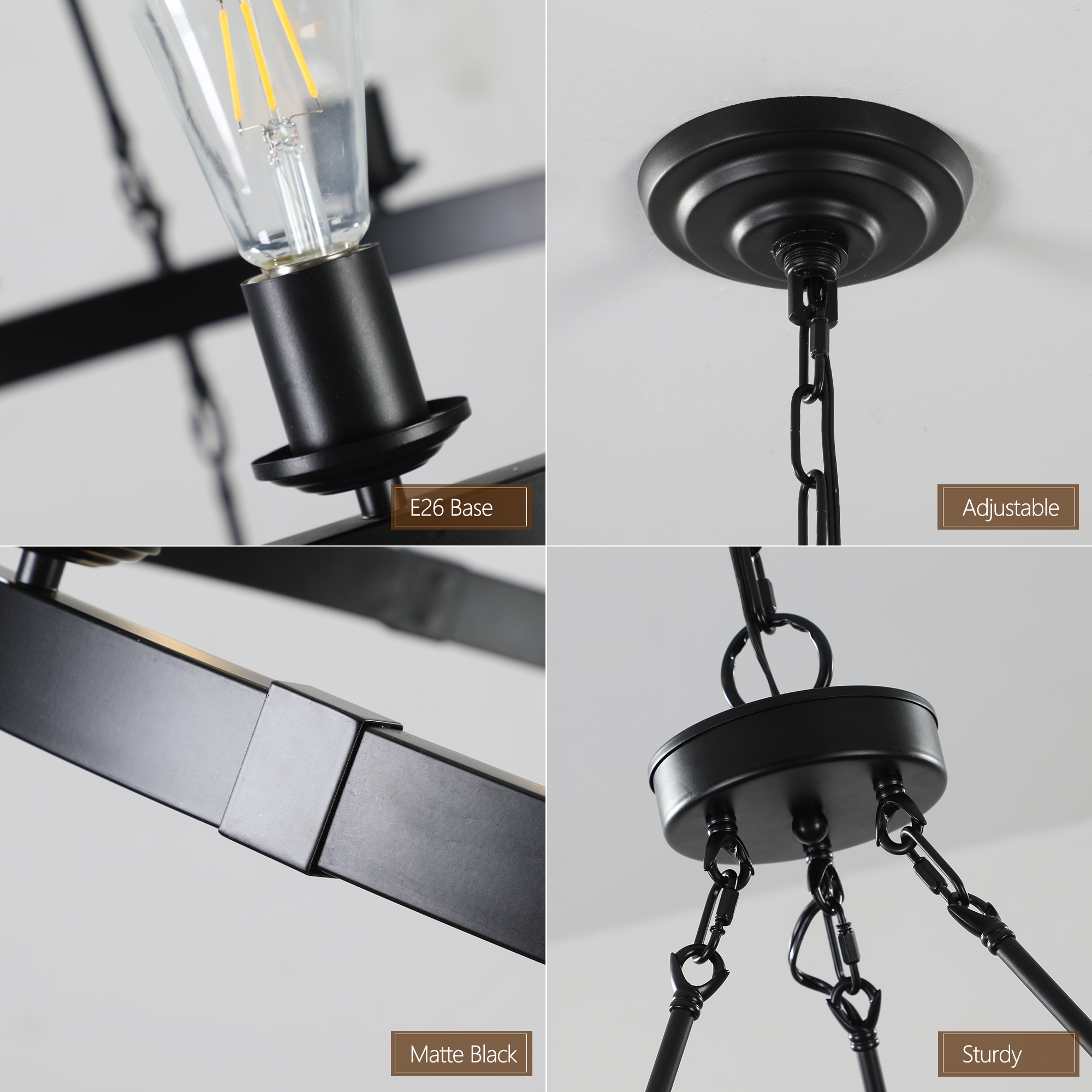 (NEW SKU:W1340P206659) Retro style Large 2-Tier circular ceiling Ironwork chandelier - Image 5
