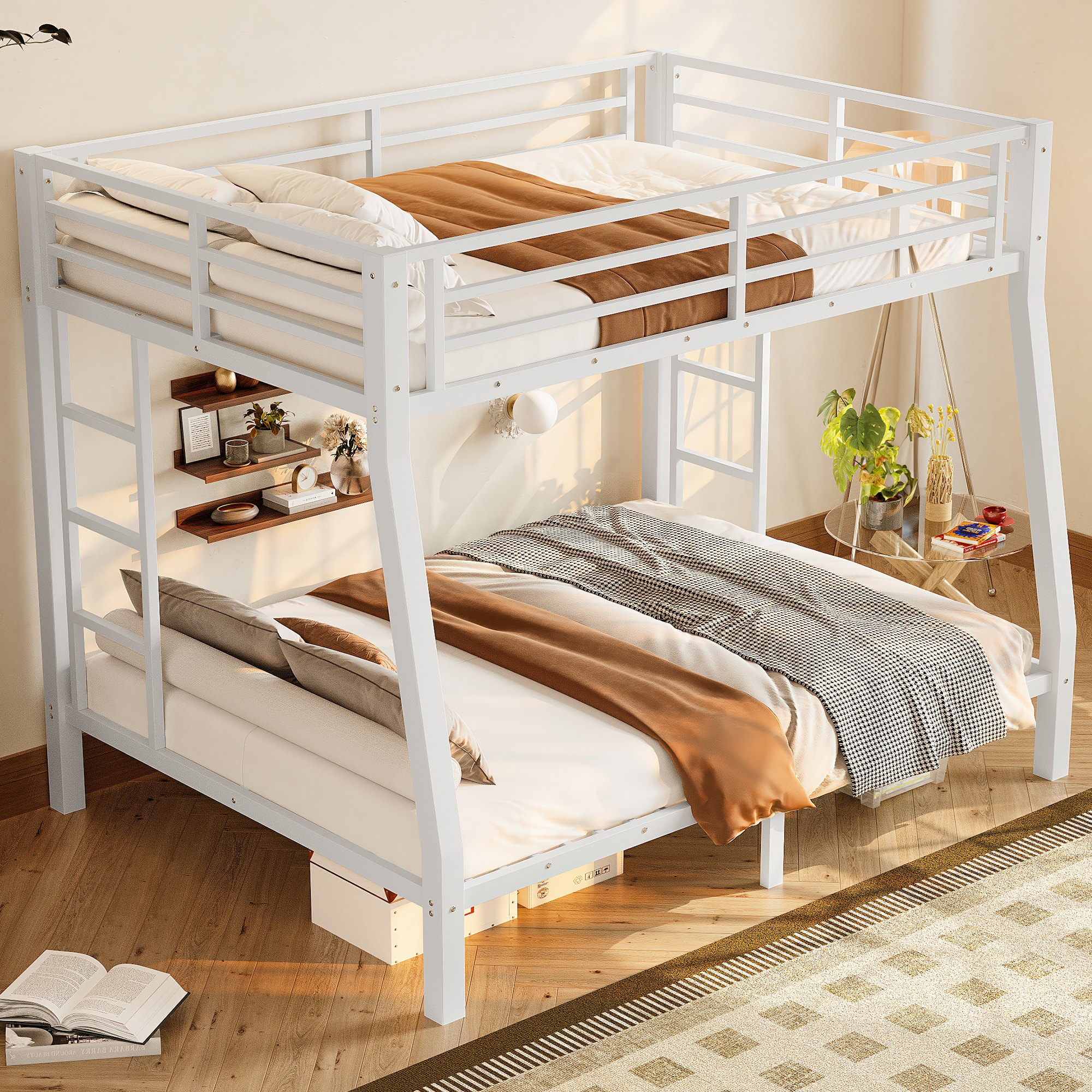 Metal Full XL over Queen Bunk Bed for Teens and Adults,Space-Saving/Noise Reduced/No Box Spring Needed - Image 2