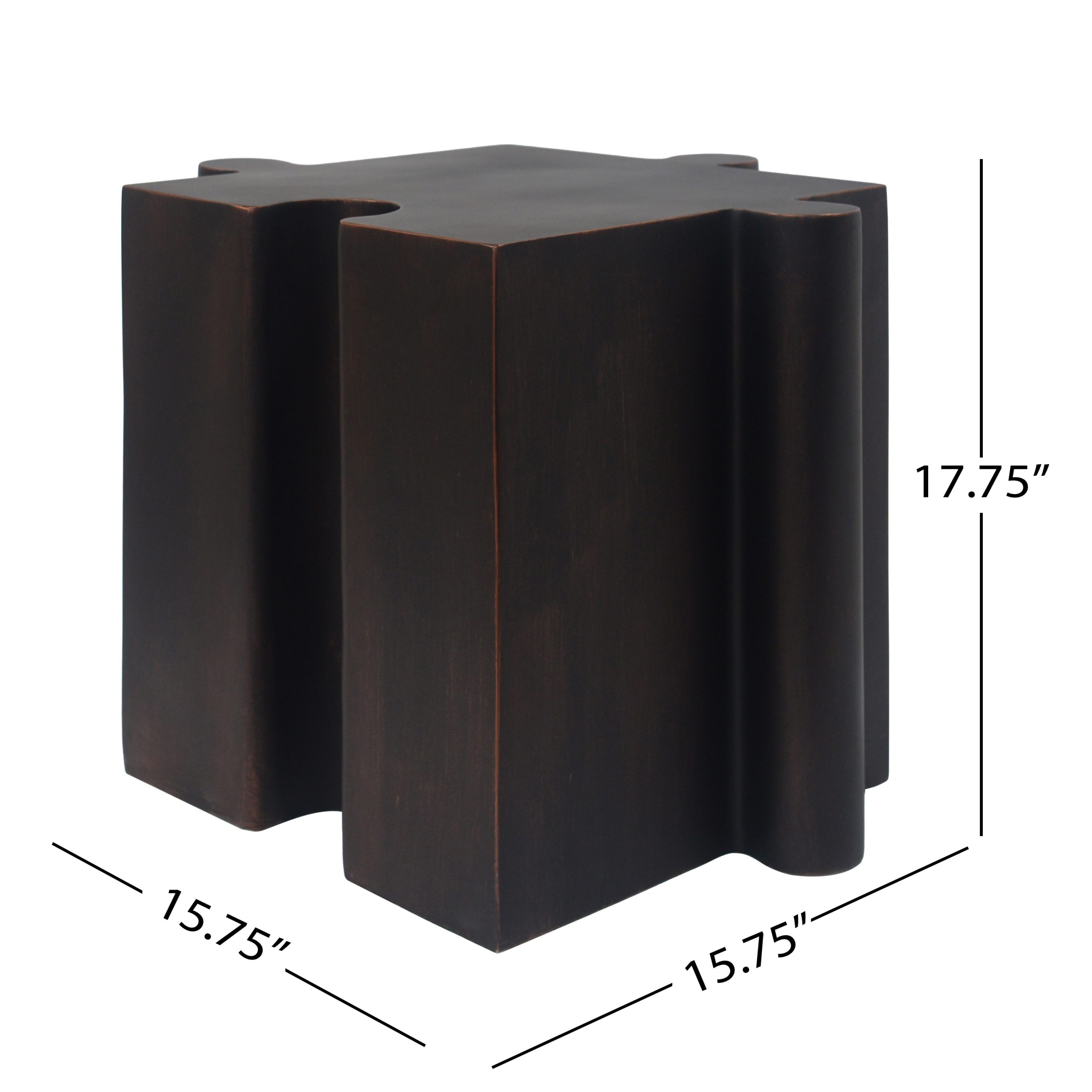 2-Piece Artistic Puzzle Table Set,Modular MGO Side Tables with Interlocking Design (1 Convex & 1 Concave), 200lb Capacity for Indoor & Outdoor, Antique Copper Color - Image 2