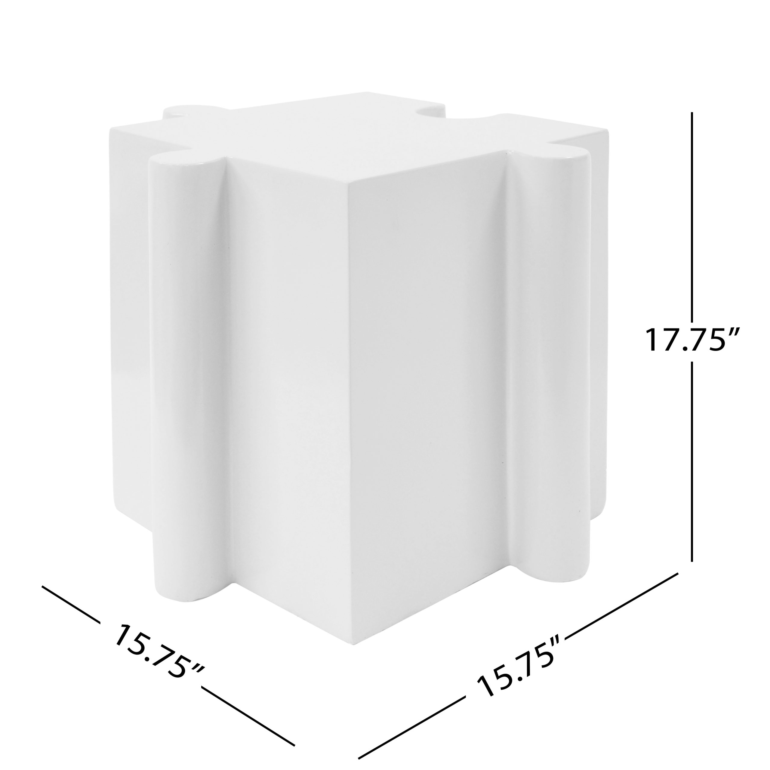 3-Piece Artistic Puzzle Table Set,Modular MGO Side Tables with Interlocking Design (2 Convex & 1 Concave), 200lb Capacity for Indoor & Outdoor,White & Black Color - Image 2