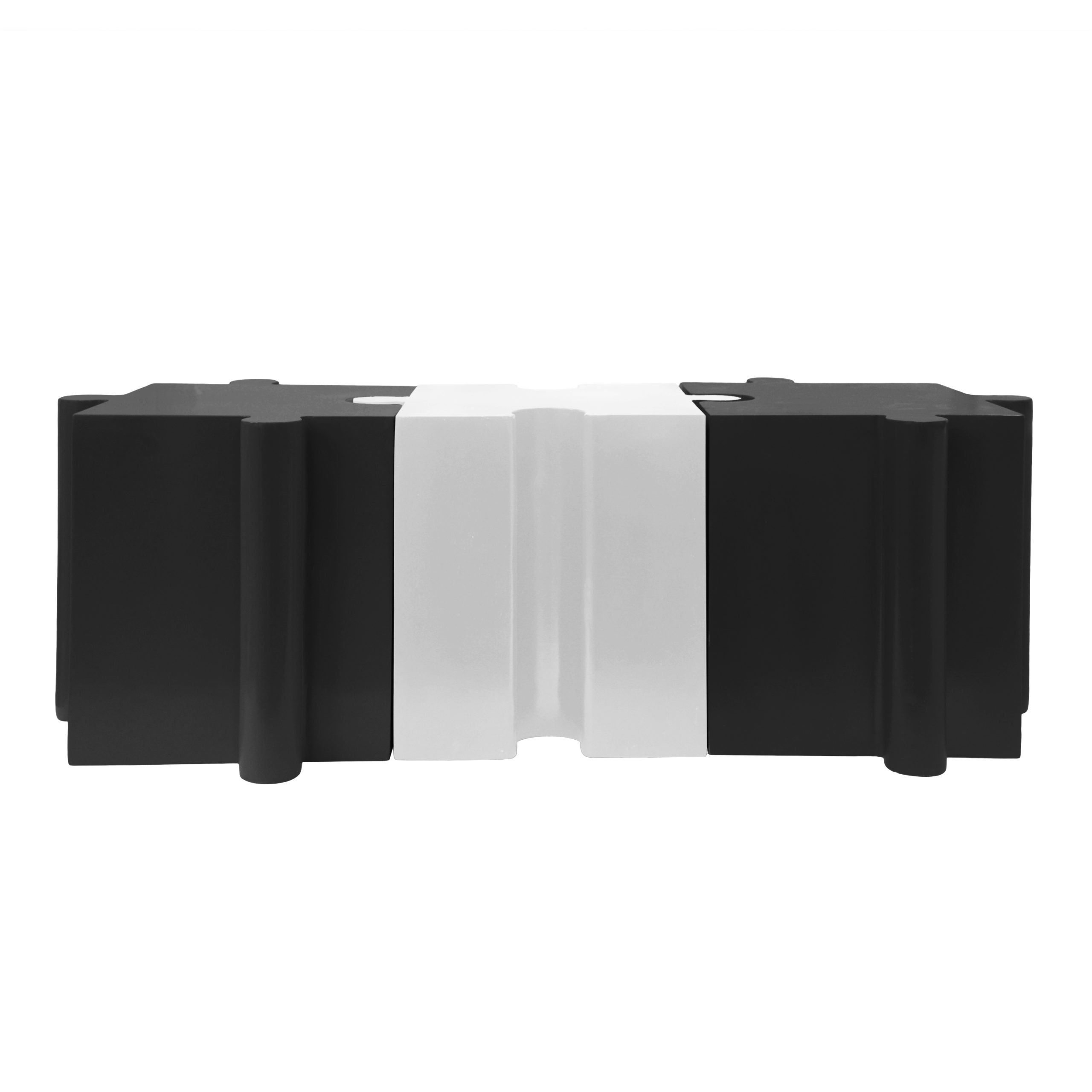 3-Piece Artistic Puzzle Table Set,Modular MGO Side Tables with Interlocking Design (2 Convex & 1 Concave), 200lb Capacity for Indoor & Outdoor,Black & White Color - Image 4